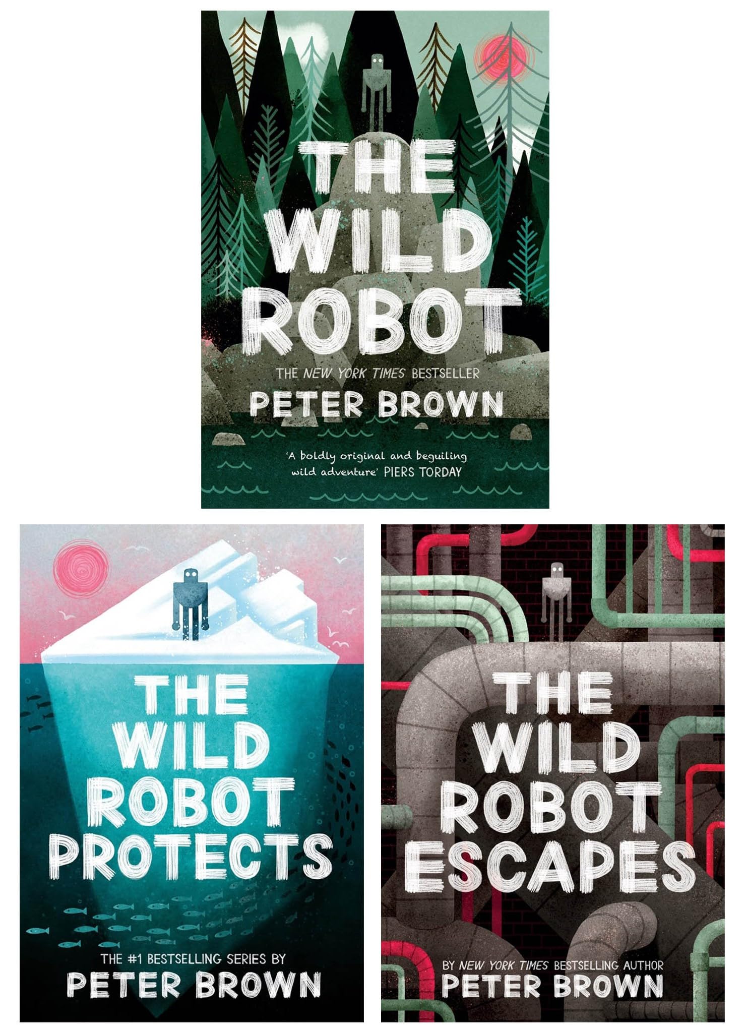 The Wild Robot 3-Book Set by Peter Brown | Adventure, Nature & Survival Stories for Kids – Includes The Wild Robot, Escapes & Protects | Ages 7+