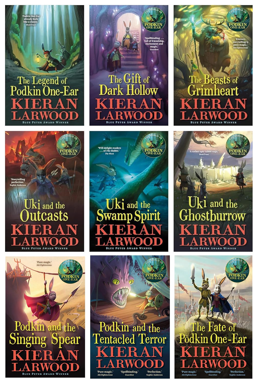 The World of Podkin One-Ear 9 Books Collection Set (Books 1-9) by Kieran Larwood - Five Realms Series