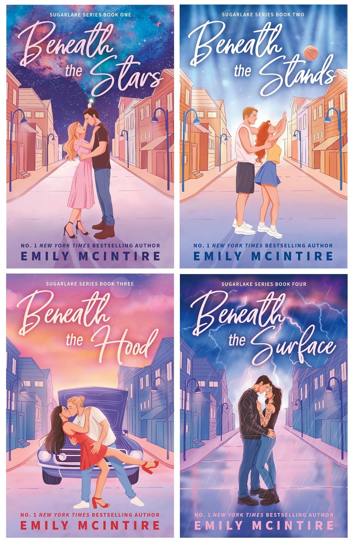 Sugarlake Series (Book 1-4) by Emily Mcintire 4 Books Collection Set (Beneath the Stars, Beneath the Stands, Beneath the Hood and Beneath the Surface)