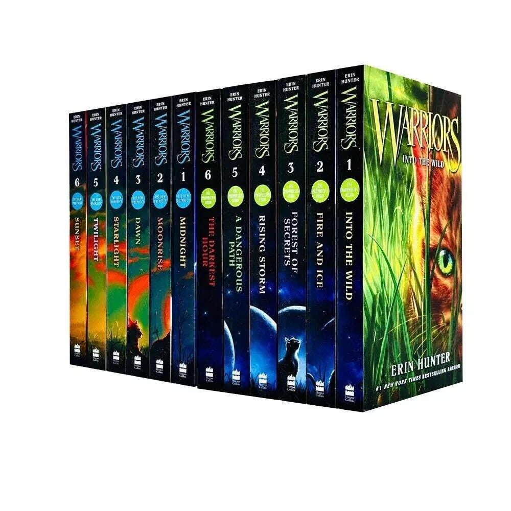 Warrior Cats Collection by Erin Hunter– 12-Book Set, Series 1 & 2 – Thrilling Fantasy Adventure for Young Readers with Friendship & Animal Stories!