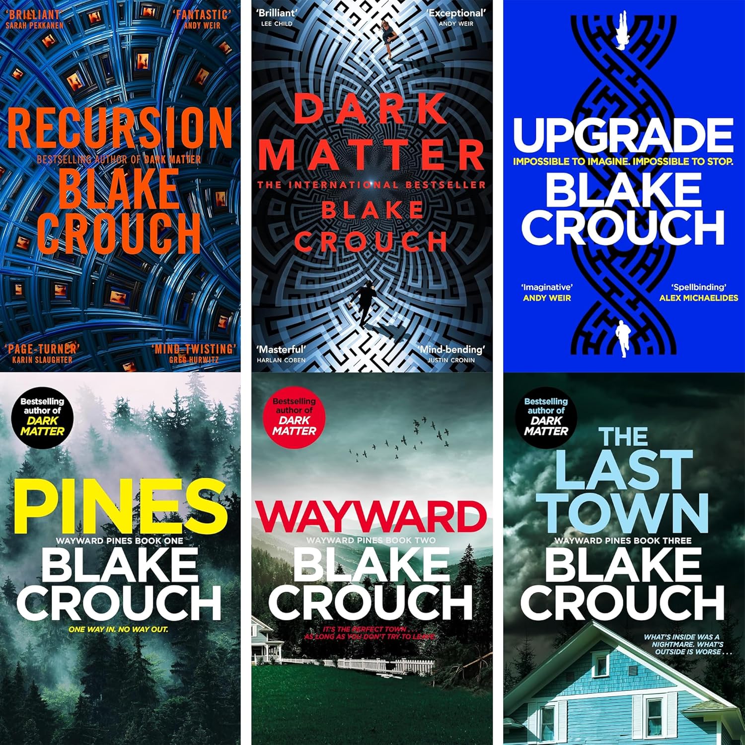 Blake Crouch Thrills and Twists 6 Book Collection: Includes Dark Matter, Recursion, Upgrade, and the Wayward Pines Trilogy - A Journey Through Alternate Realities and Unsettling Mysteries