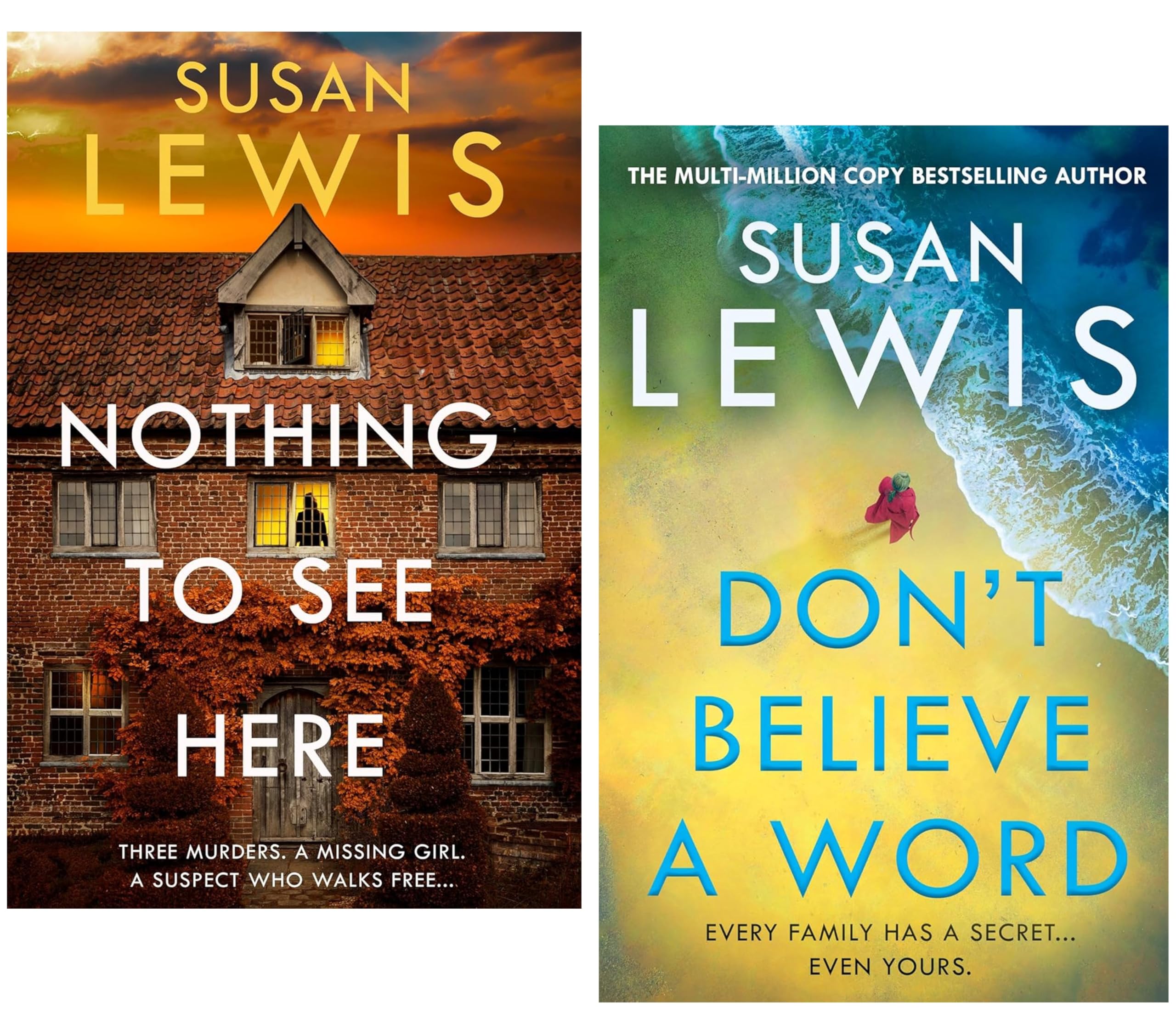 Cristy Ward Thriller by Susan Lewis 2 Books Collection Set (Nothing to See Here and Don't Believe a Word)