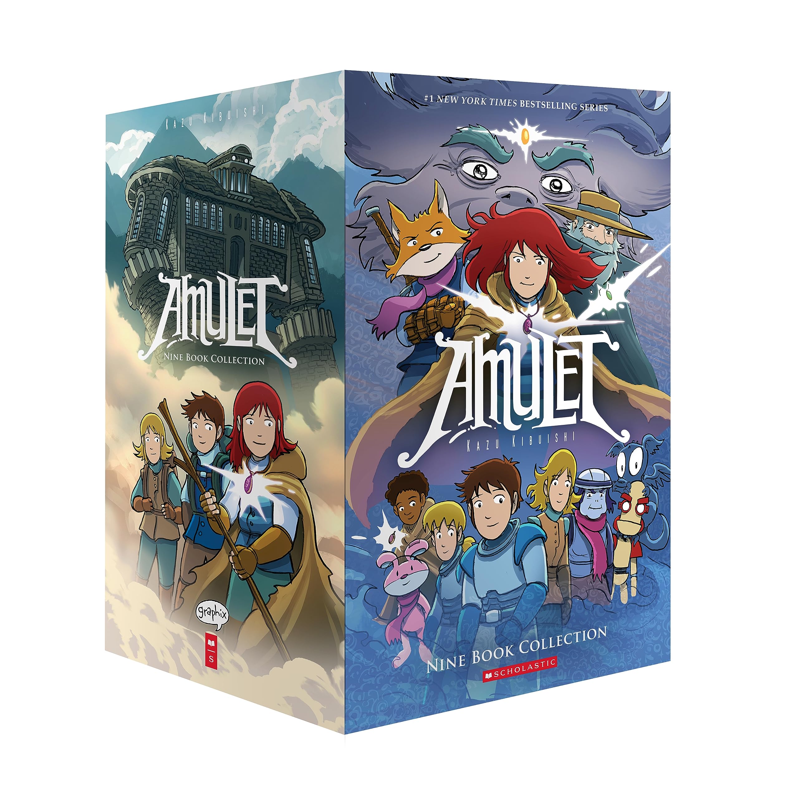 Amulet 9-Book Box Set Graphic Novel Collection by Kazu Kibuishi | Fantasy Adventure Series for Kids & Teens| Illustrated Stories & Visual Storytelling