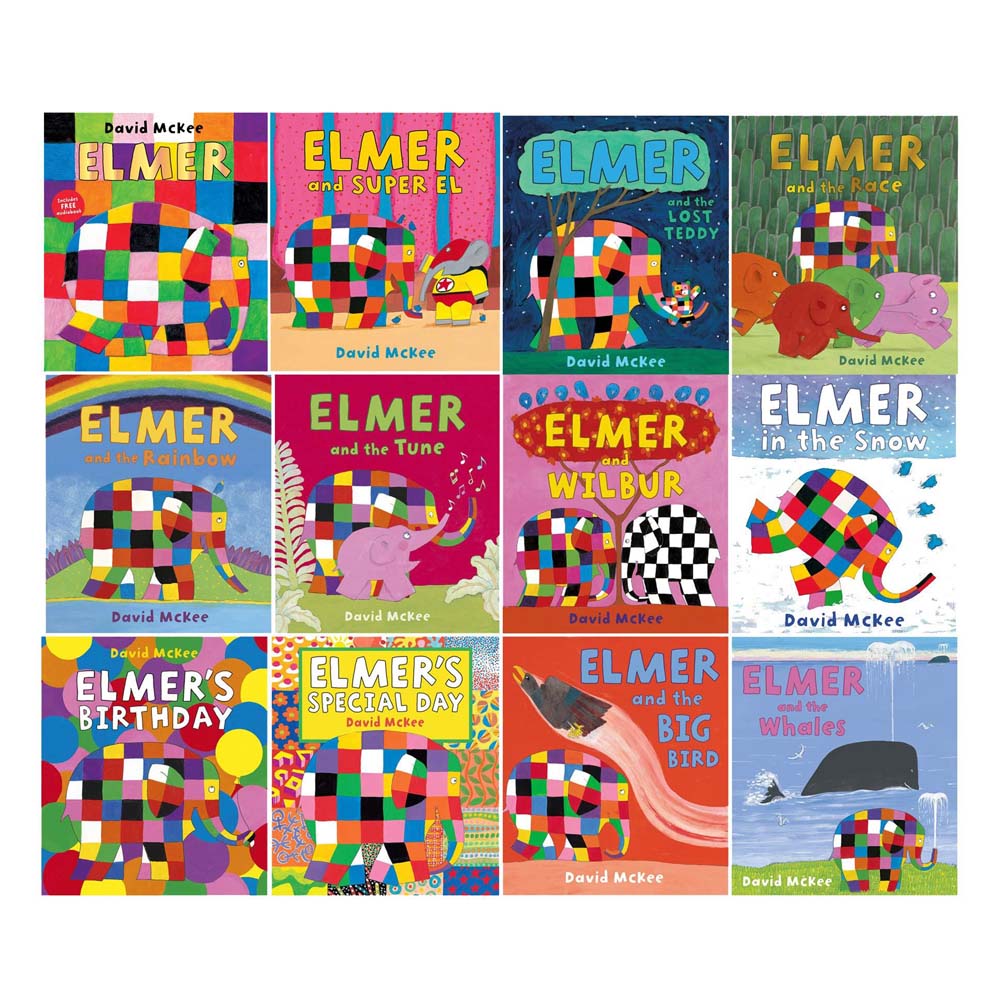 Elmer 12 Classic Picture Books Collection by David McKee – Colorful Children's Story Collection | Fun, Illustrated Animal & Friendship Books for Kids