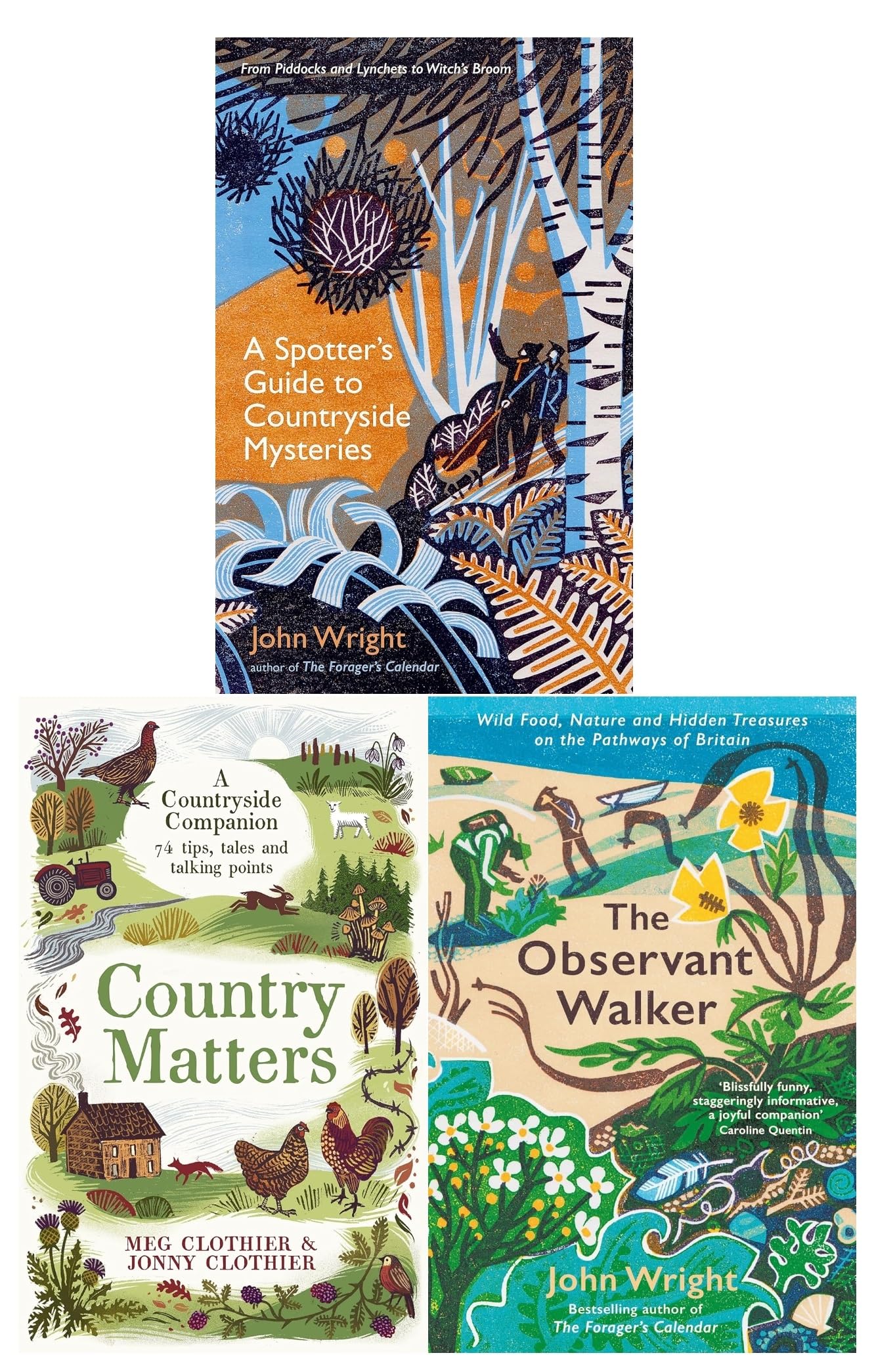 Countryside 3 Books Collection Set by John Wright, Meg Clothier, Jonny Clothier (Hardback)