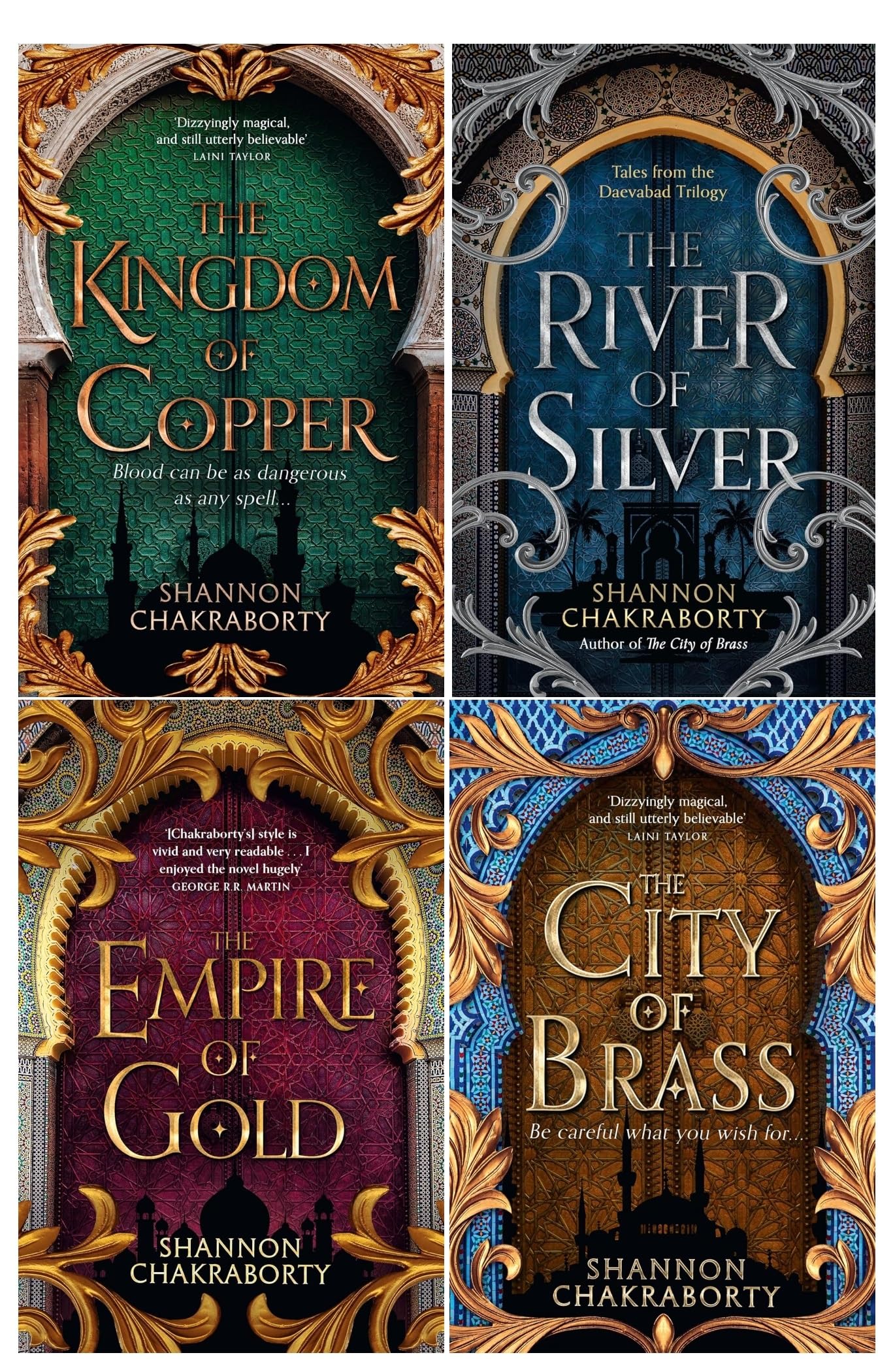 The Daevabad Trilogy Collection 4 Books Set By Shannon Chakraborty (The City of Brass, The Kingdom of Copper, The Empire of Gold, The River of Silver)