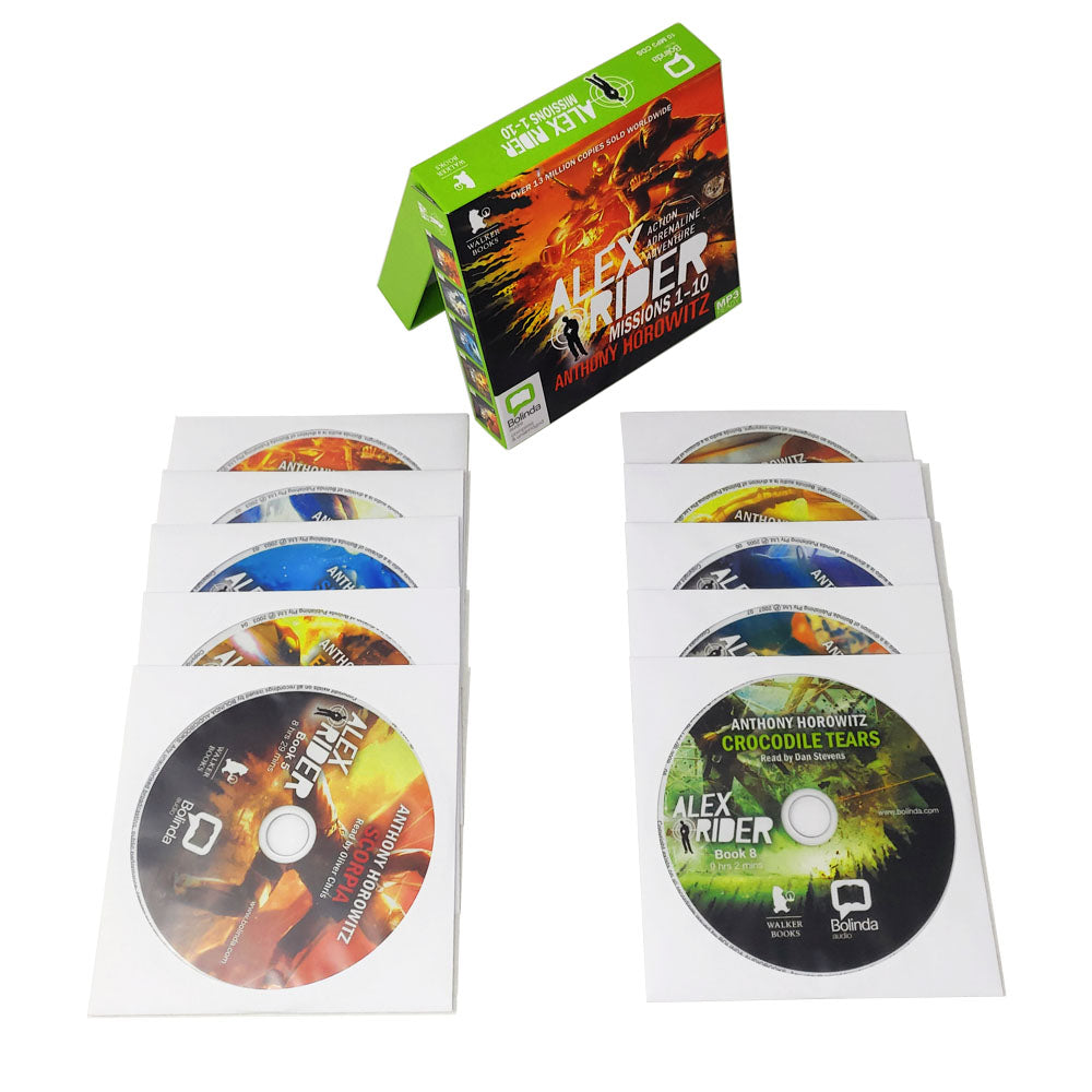 Alex Rider Missions Audio CD 10 Book MP3 Collection by Anthony Horowitz – Exciting Spy Adventures for Kids & Young Adults | Fun, Educational Listening