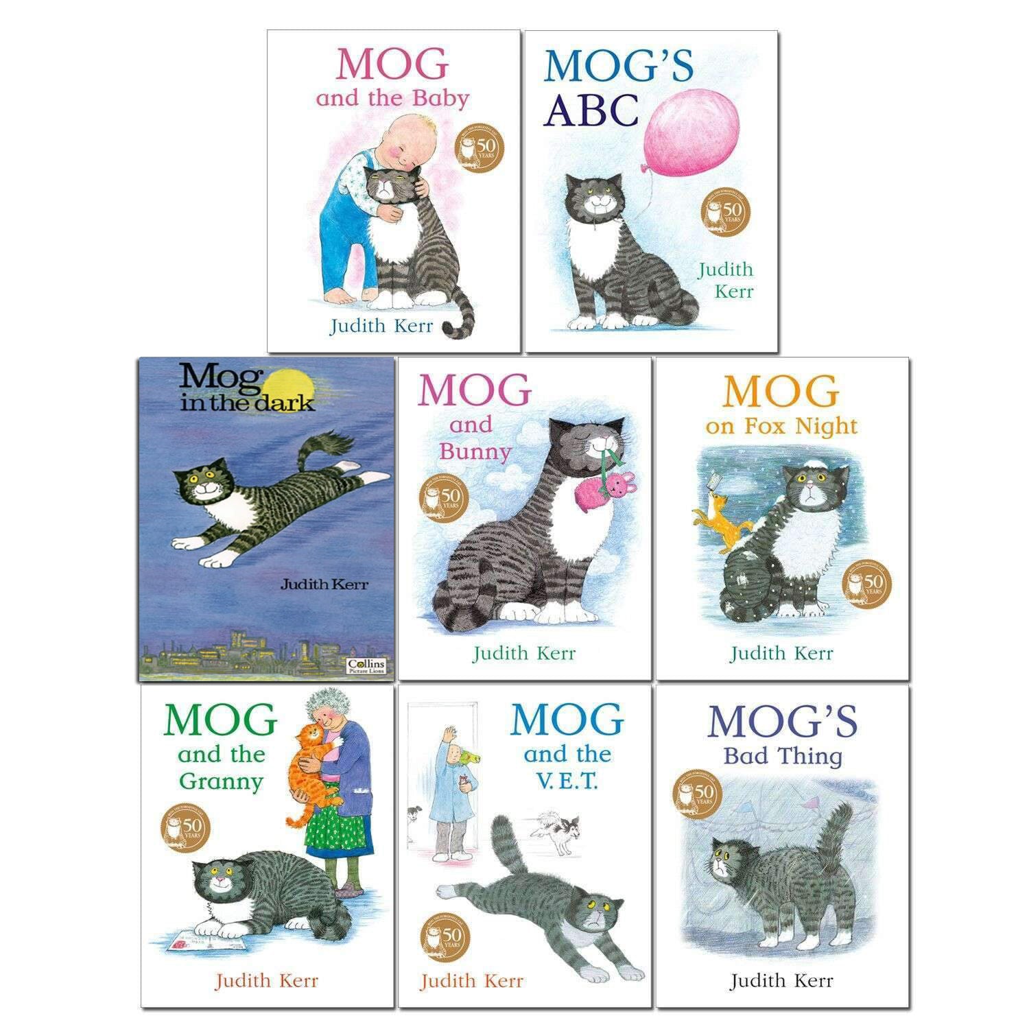 Mog the Cat 8-Book Collection by Judith Kerr | Classic children's books, fun stories, family adventures, read-aloud, early learning, for 8+ years