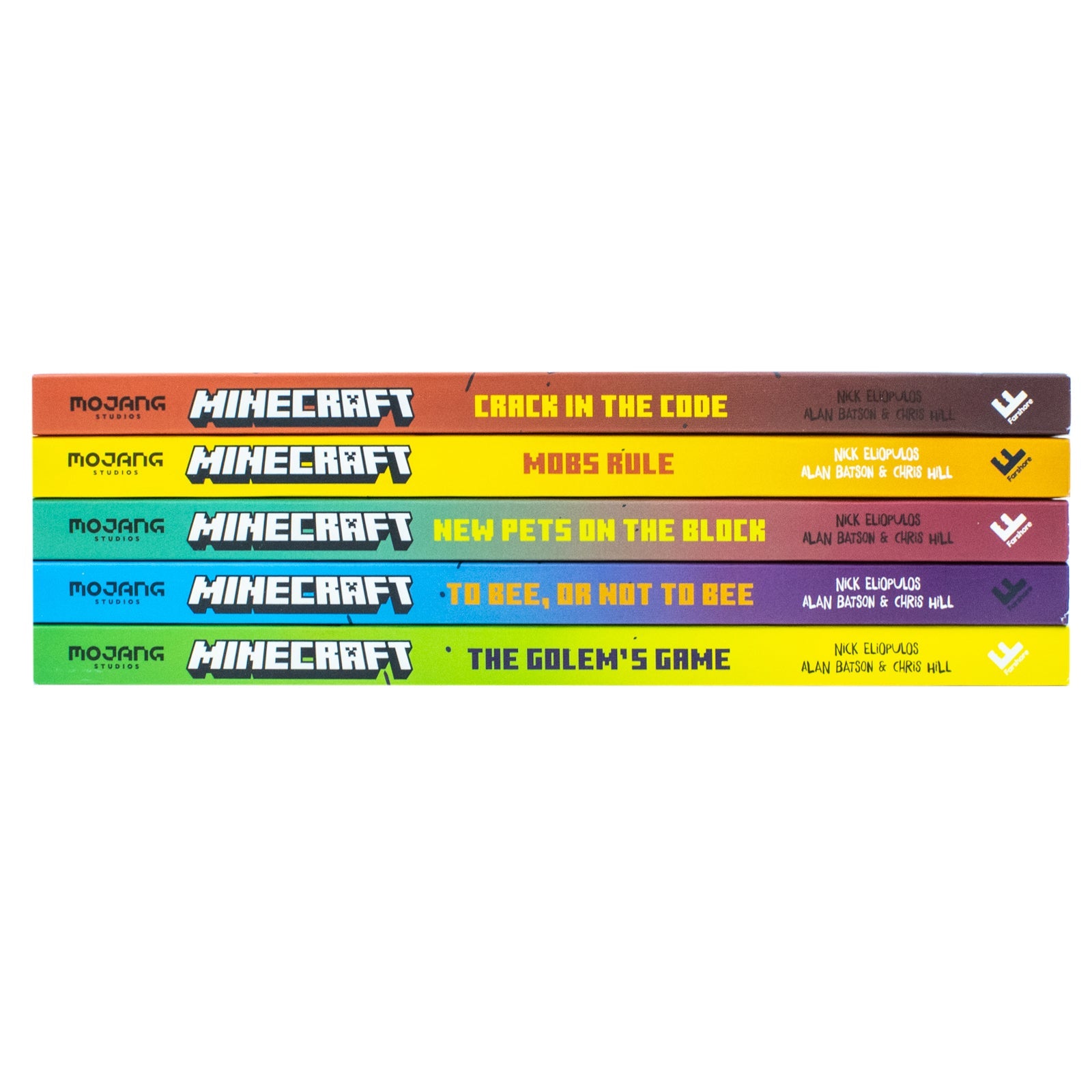 Minecraft Stonesword Saga Series 5 Books Collection Set | Crack in the Code!, Mobs Rule!,New Pets On The Block,To Bee Or Not to Bee!,The Golem’s Game