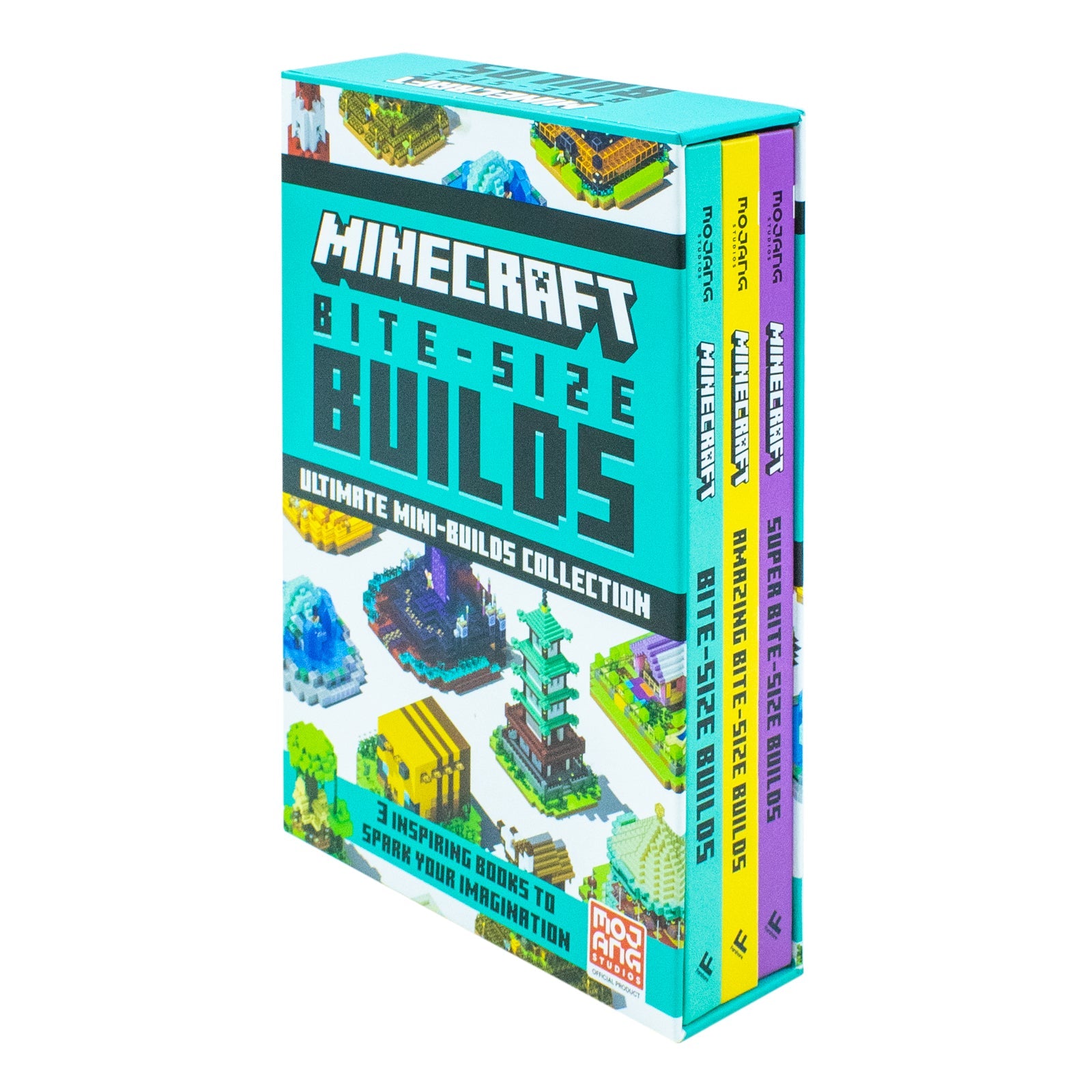 Minecraft Bite Size Builds Slipcase 3 Books Set The official collection of illustrated mini projects with over 60 fun builds: great for gamers of all ages and abilities