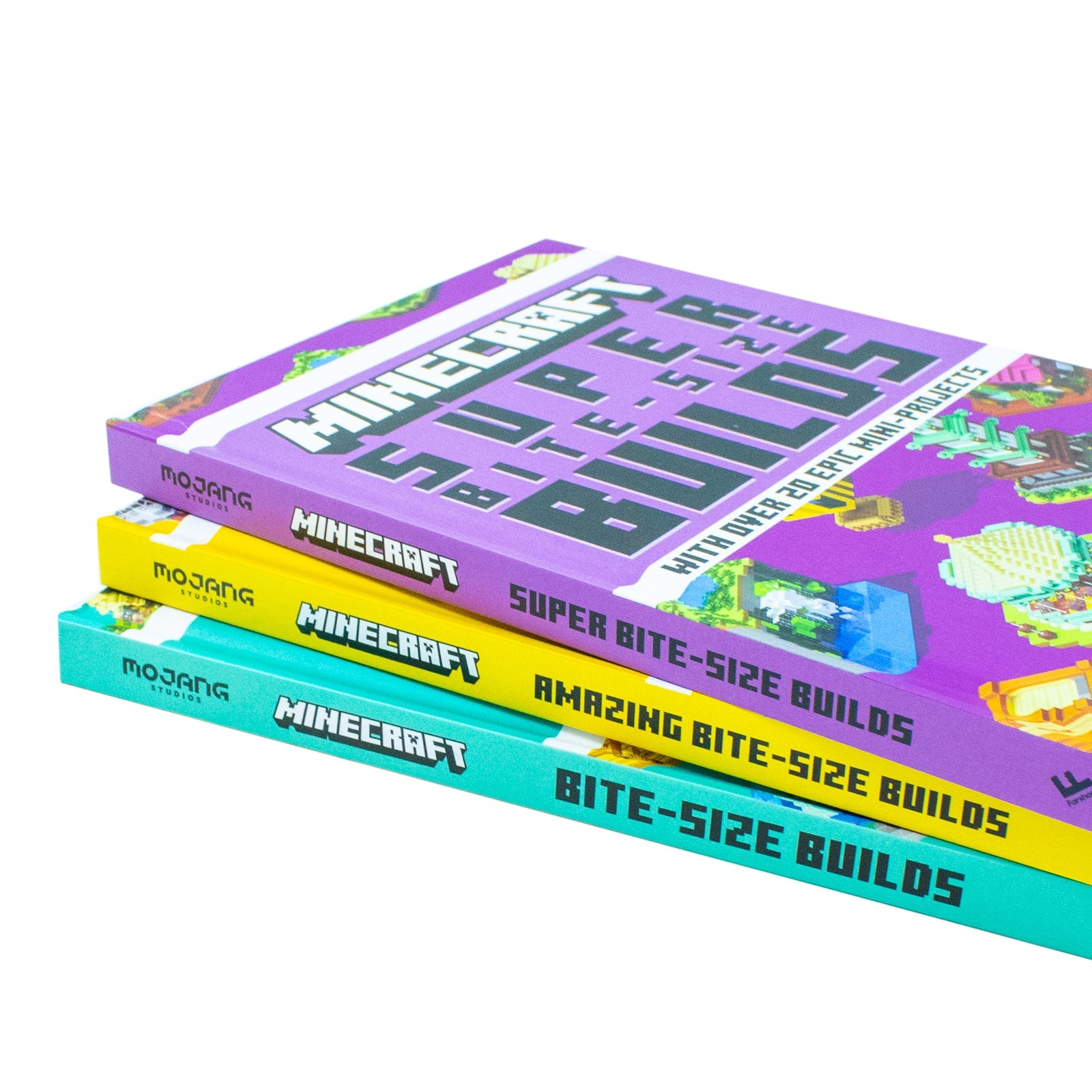 Minecraft Bite Size Builds Slipcase 3 Books Set The official collection of illustrated mini projects with over 60 fun builds: great for gamers of all ages and abilities