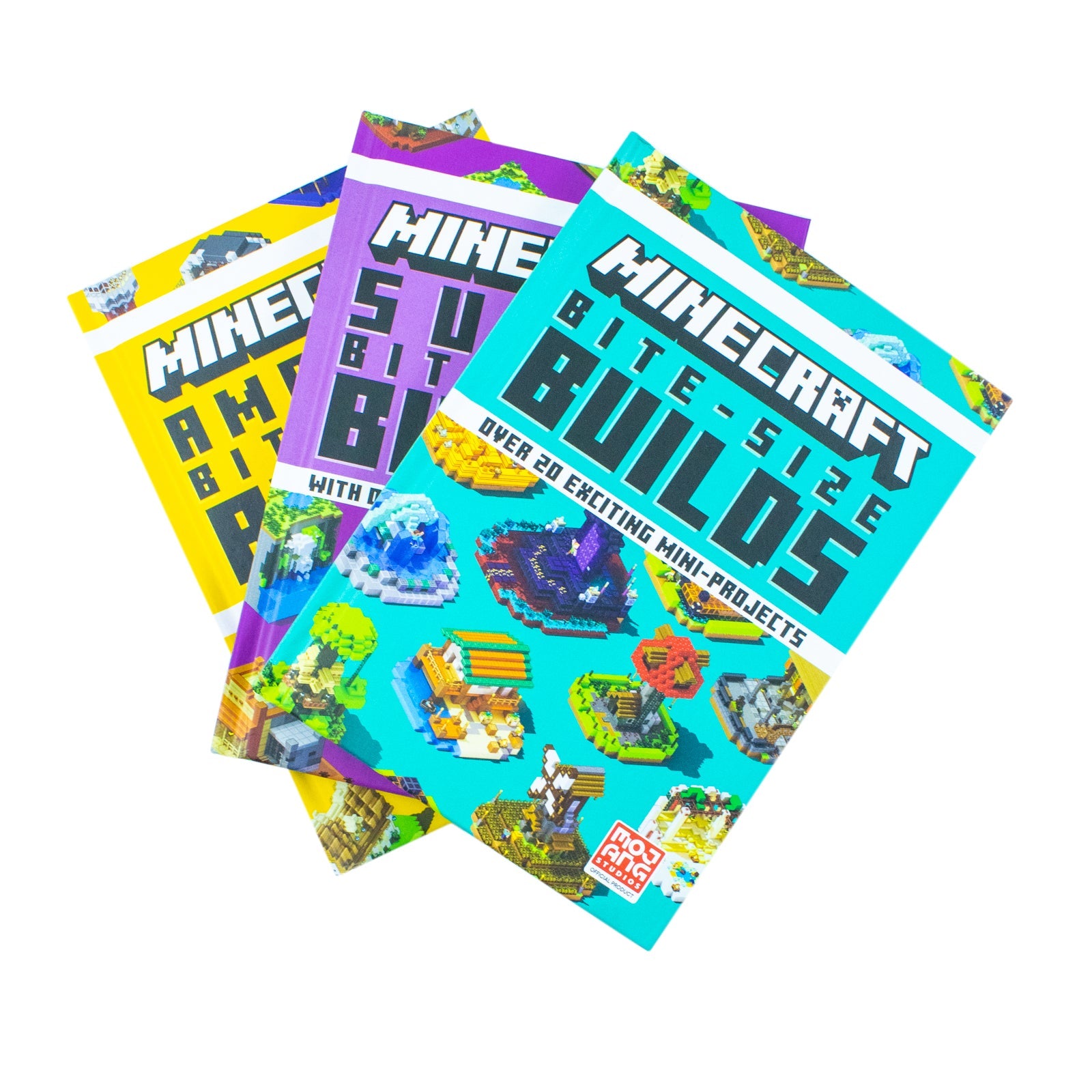 Minecraft Bite Size Builds Slipcase 3 Books Set The official collection of illustrated mini projects with over 60 fun builds: great for gamers of all ages and abilities