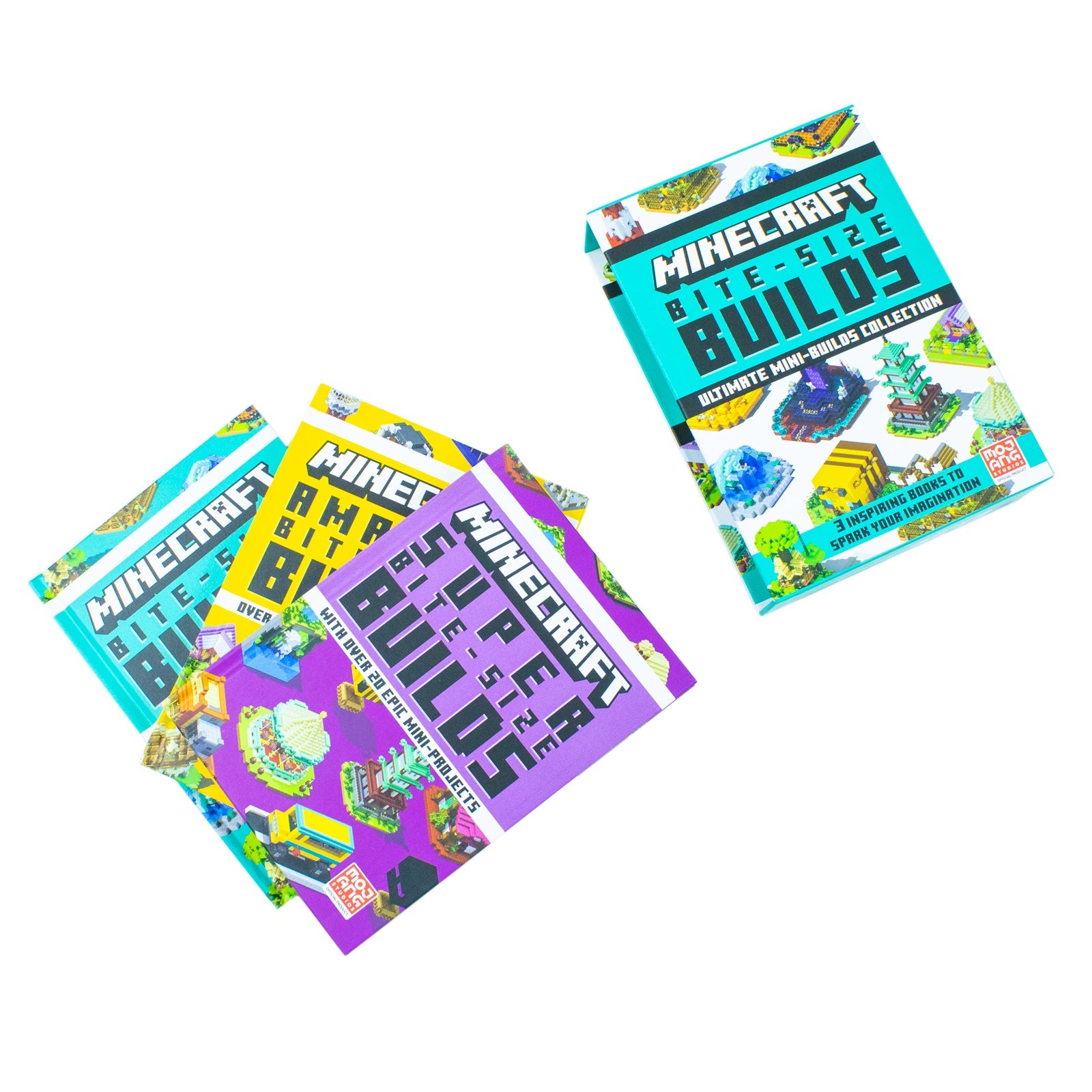 Minecraft Bite Size Builds Slipcase 3 Books Set The official collection of illustrated mini projects with over 60 fun builds: great for gamers of all ages and abilities