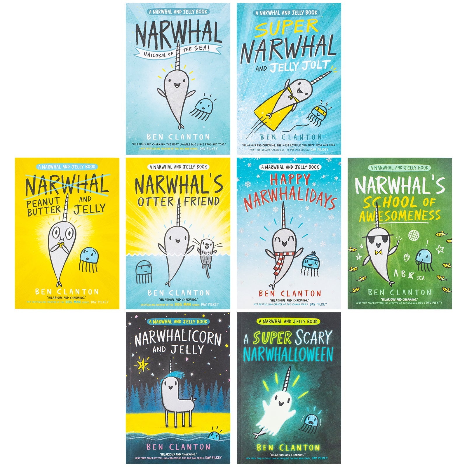 Narwhal and Jelly Series 8 Books Collection Set (Narwhal: Unicorn of the Sea!, Super Narwhal and Jelly Jolt, Peanut Butter and Jelly, Narwhal's Otter Friend, Happy Narwhalidays & 3 More)