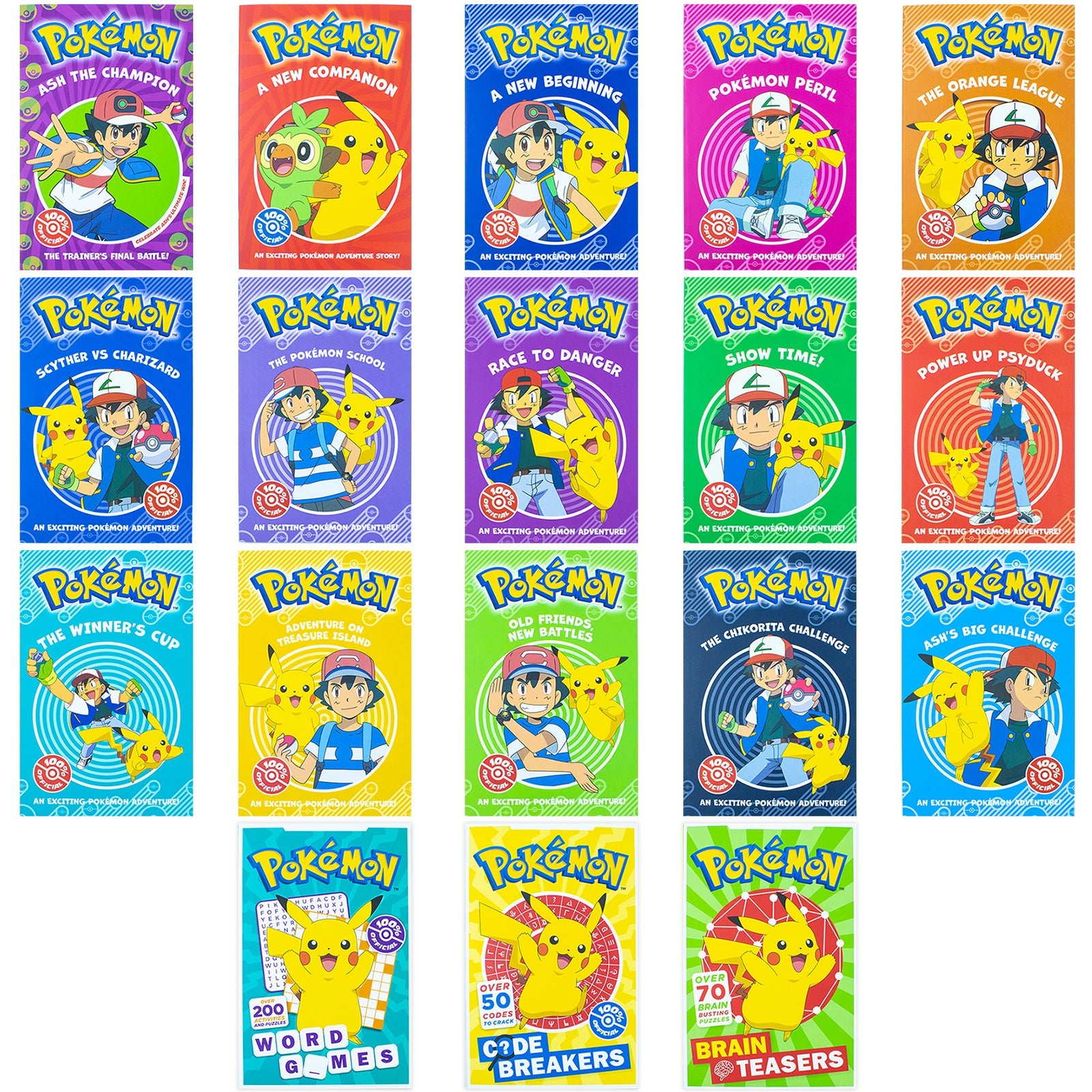 Discover the Pokemon Mega Collection 18 Books Box Set, a thrilling adventure for young readers aged 8+ years in a stunning box set format