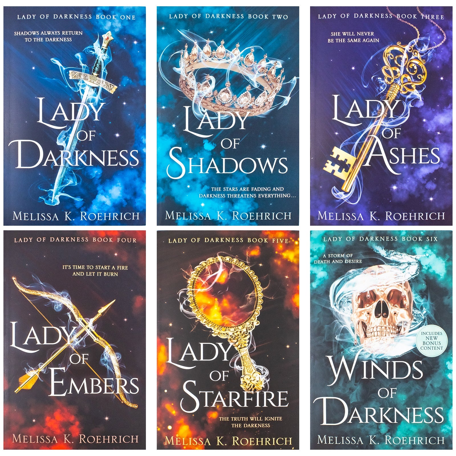 Lady of Darkness Series 6 Books Collection Set By Melissa K. Roehrich (Lady of Darkness, Lady of Shadows, Lady of Ashes, Lady of Embers, Lady of Starfire and Winds of Darkness)