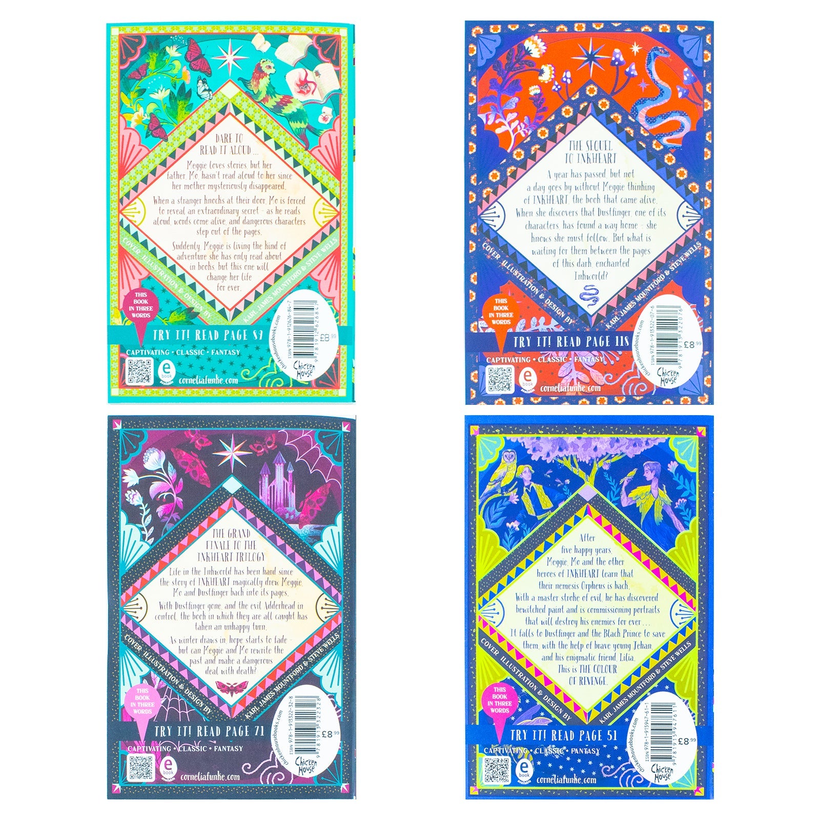 Inkheart Trilogy 4 Book Set by Cornelia Funke, Captivating Magical Fantasy Adventure for Young Readers Ages 12+