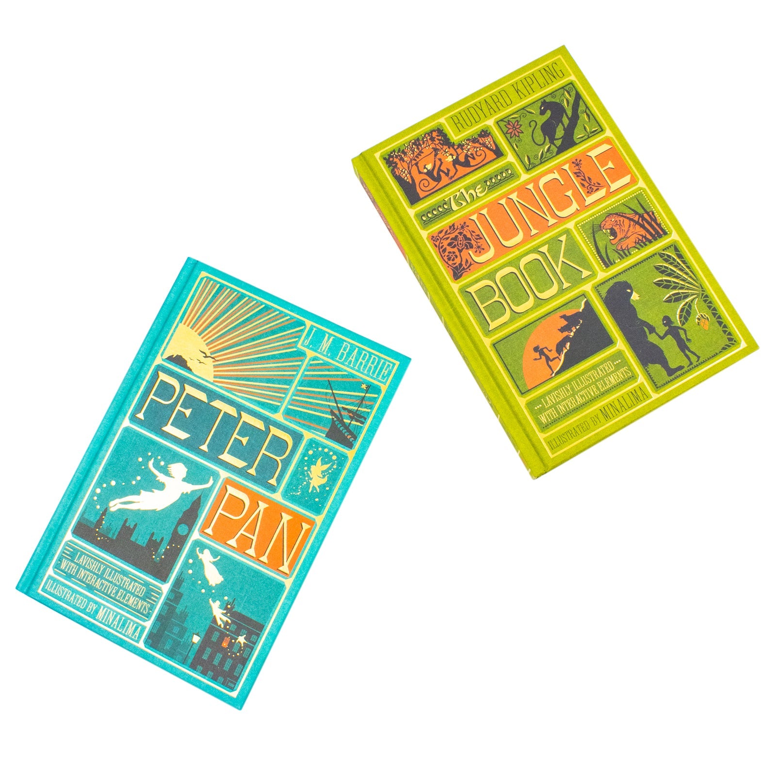 Peter Pan and The Jungle Book - Minalima Edition 2 Books Collection Set | Illustrated with Interactive Elements