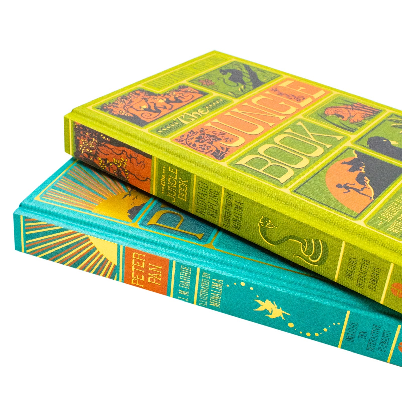 Peter Pan and The Jungle Book - Minalima Edition 2 Books Collection Set | Illustrated with Interactive Elements