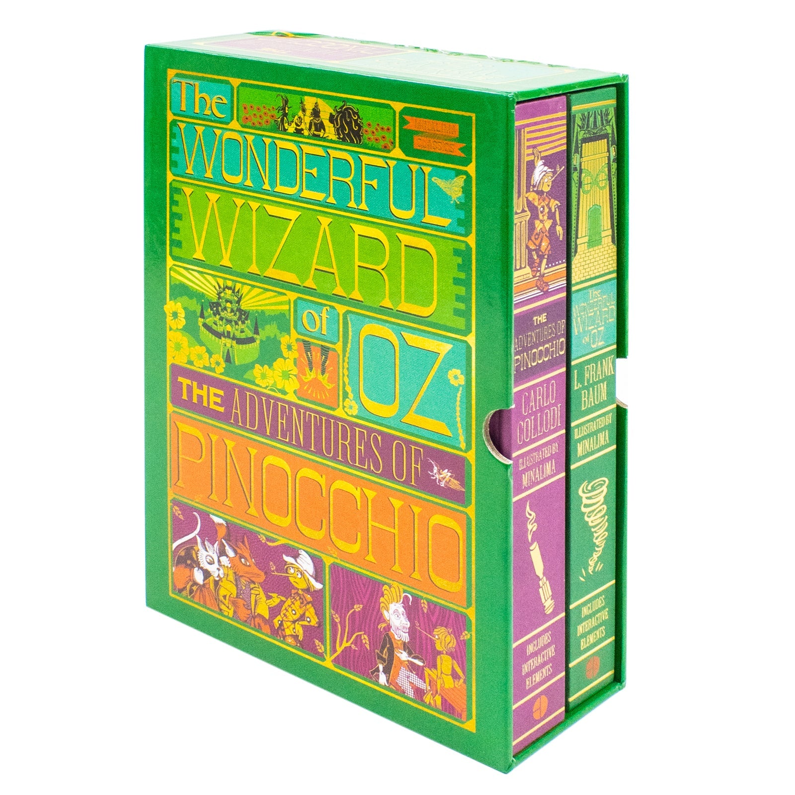 The Wonderful Wizard of Oz and The Adventures of Pinocchio - Minalima Edition 2 Books Collection Set | Illustrated with Interactive Elements