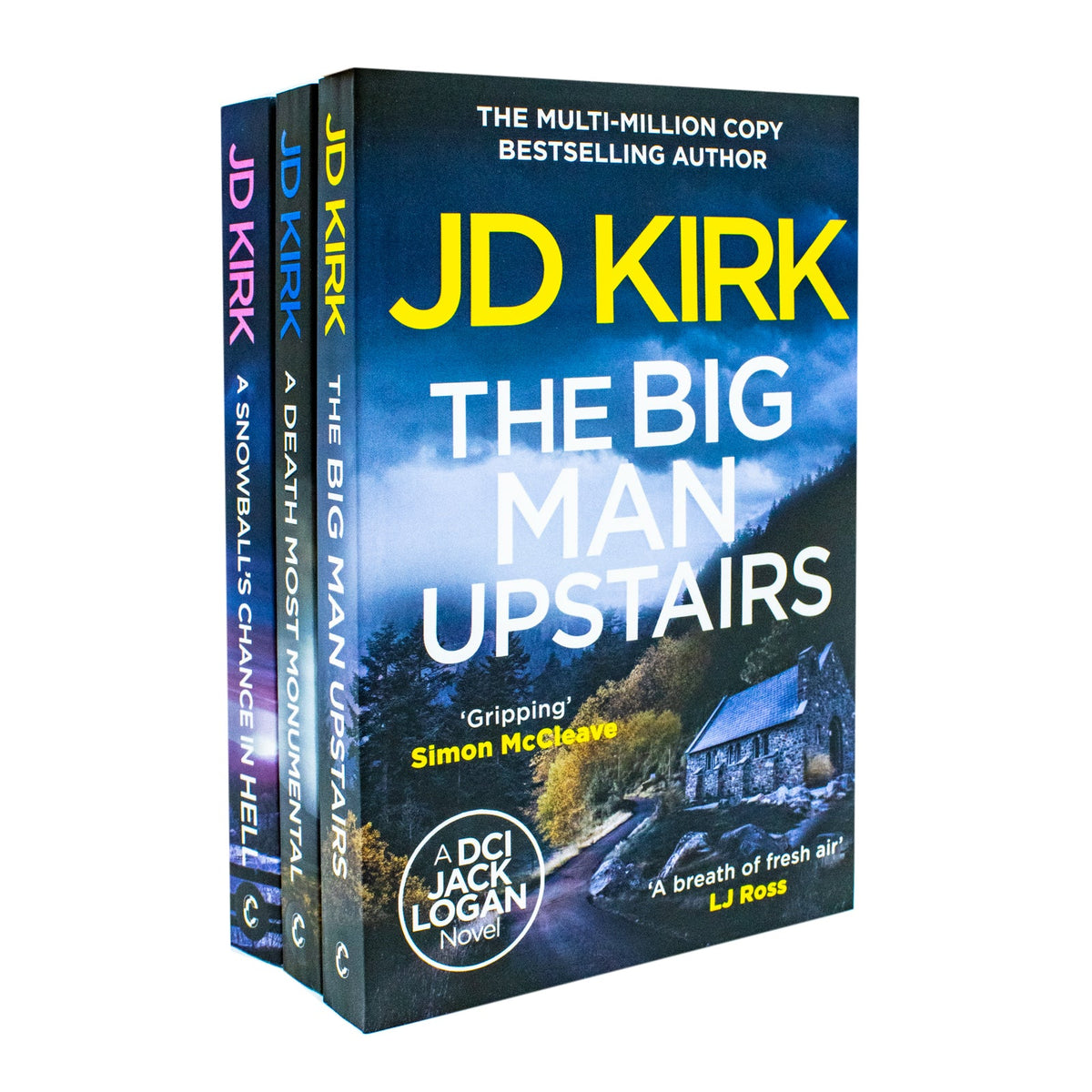 DCI Logan Crime Thrillers 3 Books 7-9 by JD Kirk | A Snowball's Chance in Hell, A Death Most Monumental, The Big Man Upstairs | Crime Thriller Book