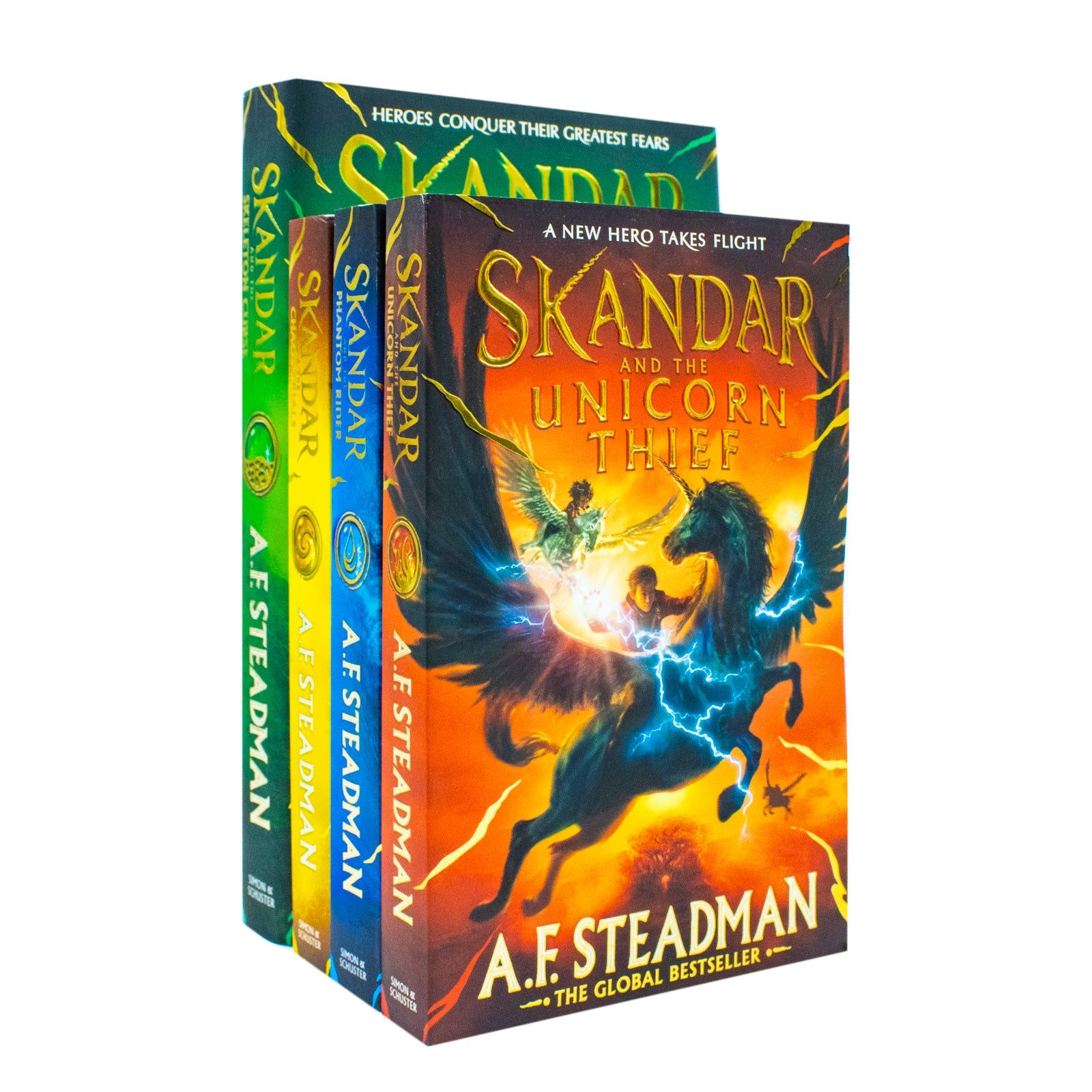 Skandar Series 4 Books Collection Set By A.F. Steadman (Skandar and the Chaos Trials, Skandar and the Phantom Rider, Skandar and the Unicorn Thief and Skandar and the Skeleton Curse)