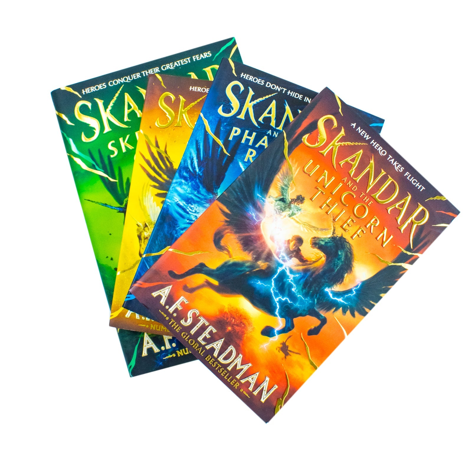 Skandar Series 4 Books Collection Set By A.F. Steadman (Skandar and the Chaos Trials, Skandar and the Phantom Rider, Skandar and the Unicorn Thief and Skandar and the Skeleton Curse)