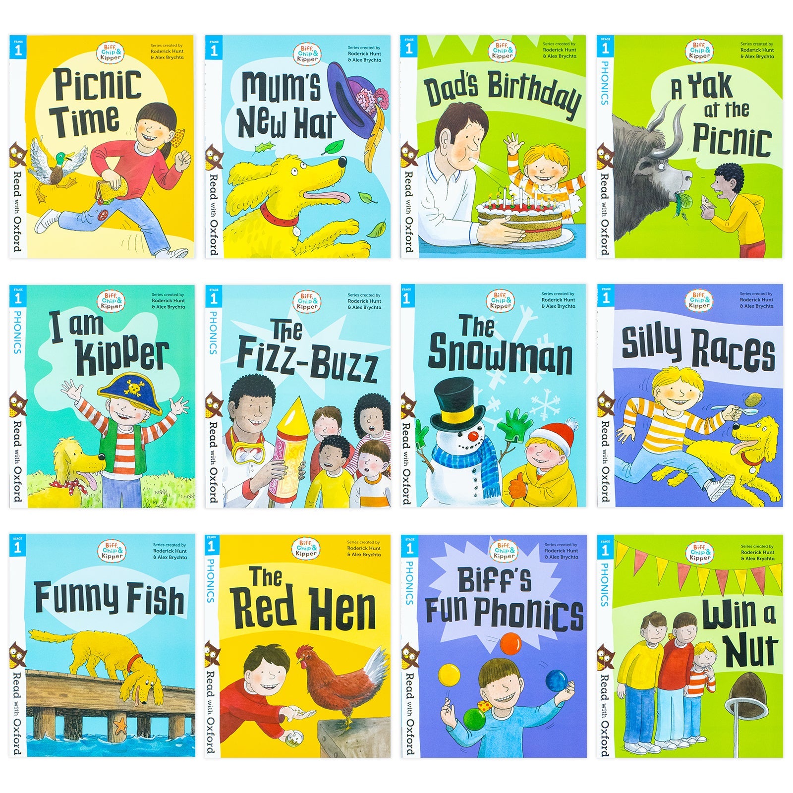 Biff, Chip and Kipper Read with Oxford Stage 1 (24 Books Collection Set) by Roderick Hunt Age 3+ Paperback