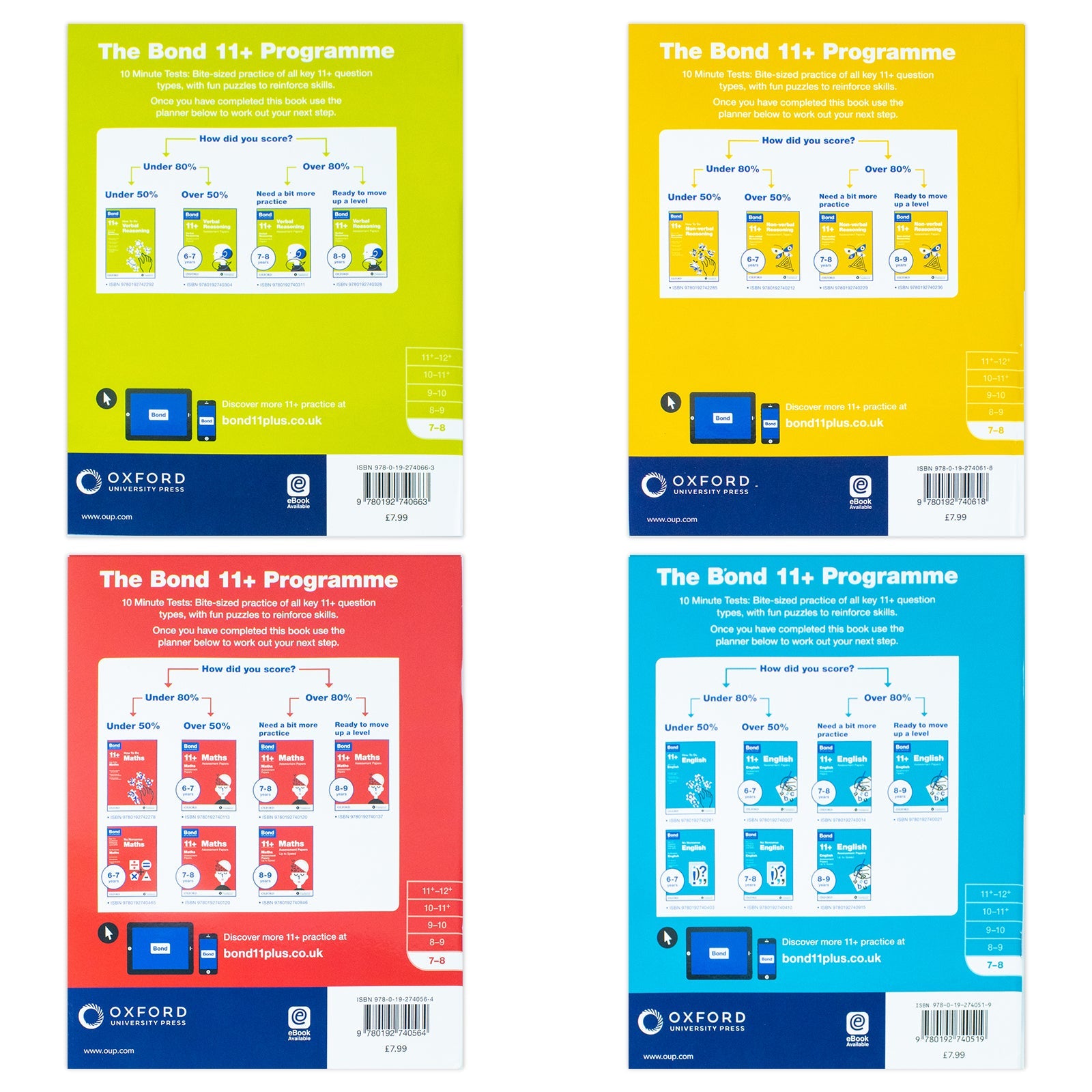 Bond 11+ Maths, English & More 10-Minute Test Book – Ages 7-8| Practice Worksheets & Exercises to Enhance Learning & Prepare for Assessments