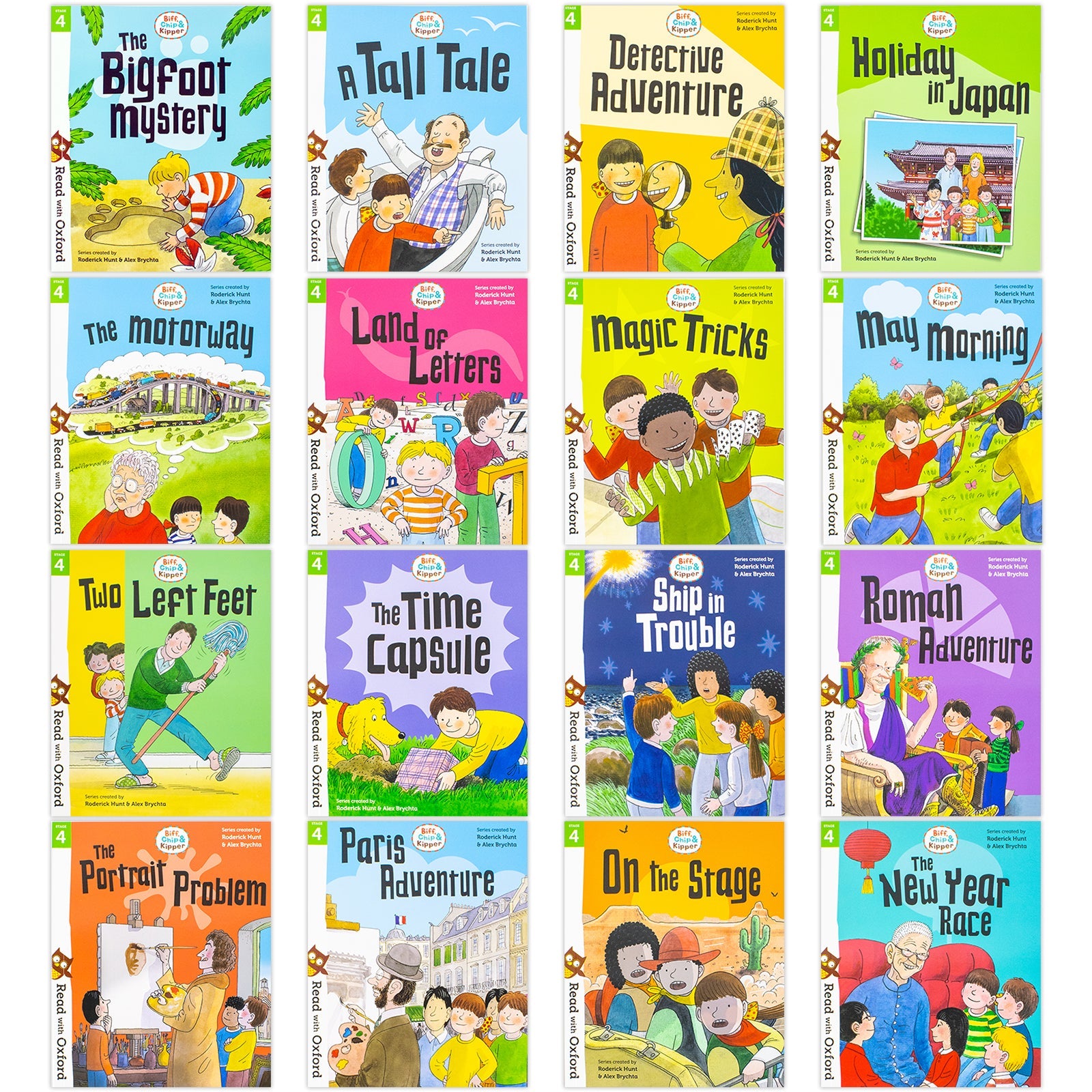 Biff, Chip and Kipper Stage 4 Read with Oxford 5+: 16 Book Children’s Collection | Early Readers, Educational Kids Fiction, Literacy Set