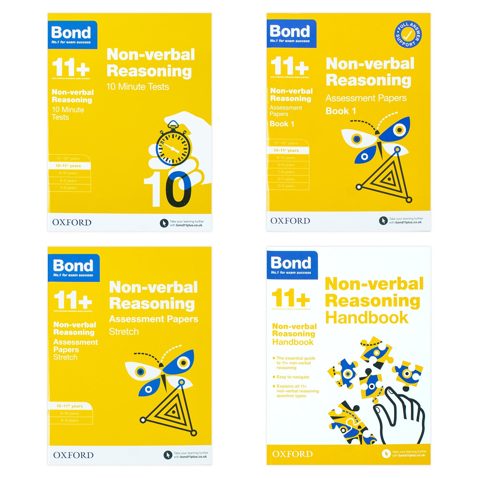 Bond 11+ Non- Verbal Reasoning Skills Pack Collection 4 Book Set For Ages 10-11 Years