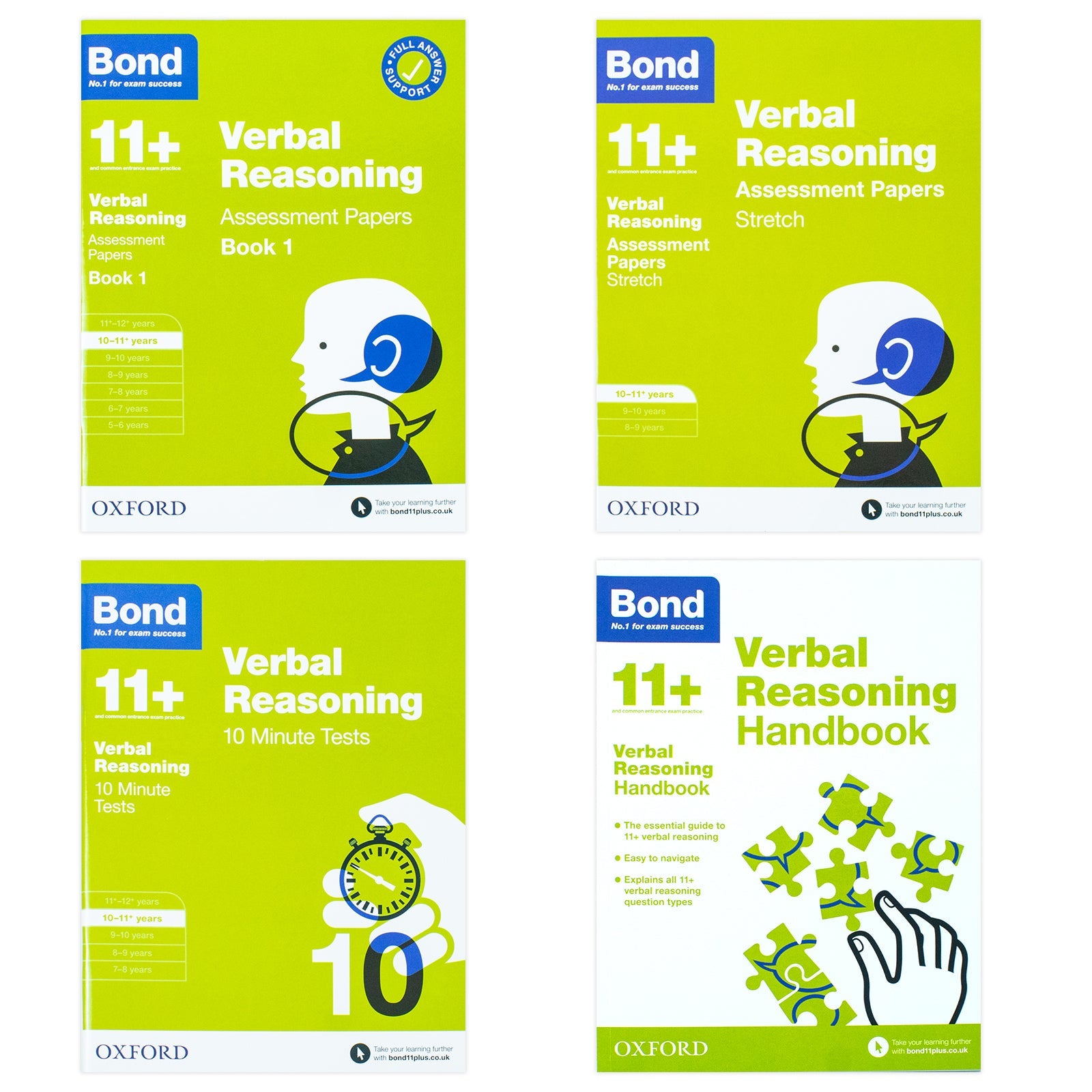 Bond 11+ Verbal Reasoning Skills Pack Collection 4 Book Set For Ages 10-11 Years