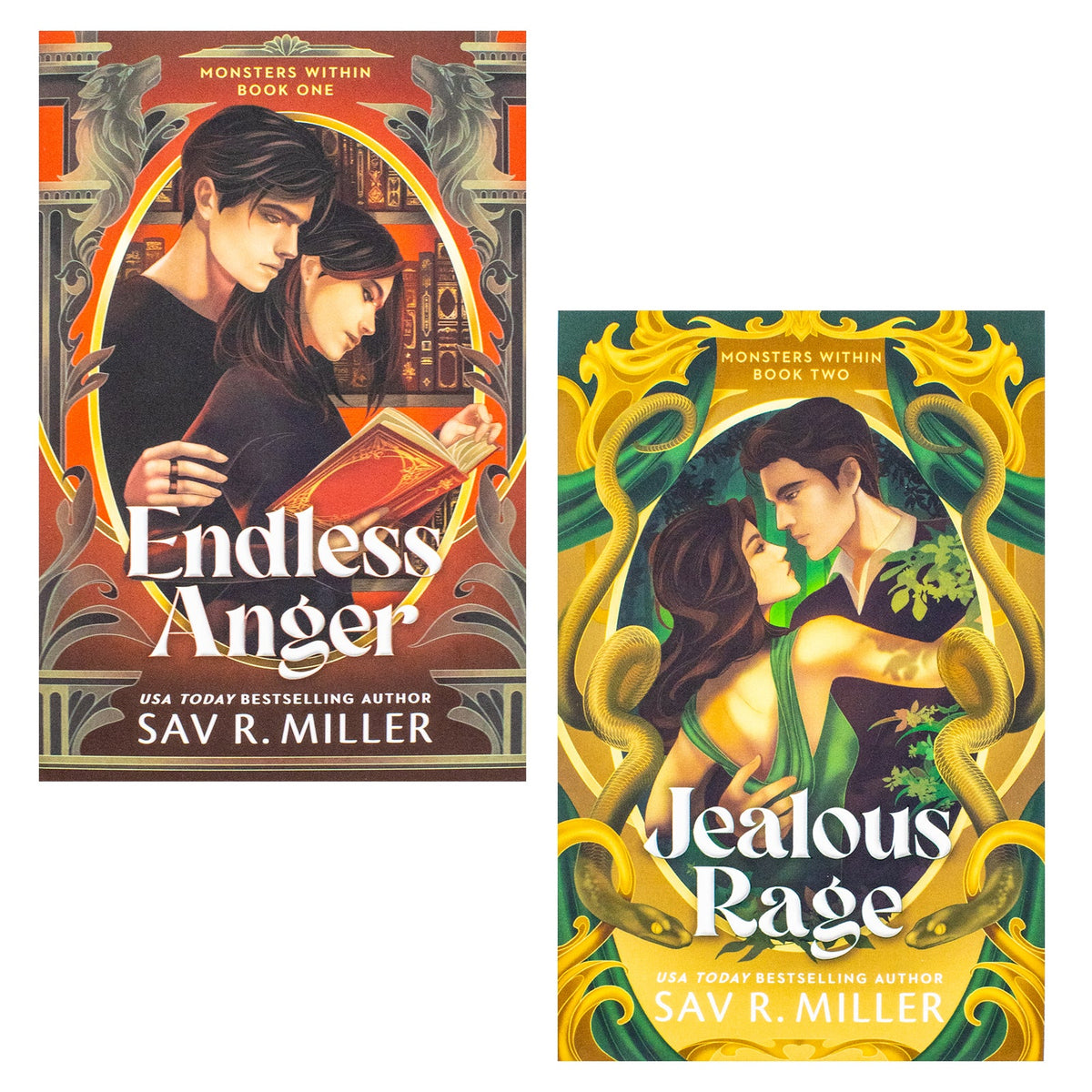 Monsters Within Series by Sav R. Miller 2 Books Sprayed Edges Collection Set (Endless Anger and Jealous Rage)