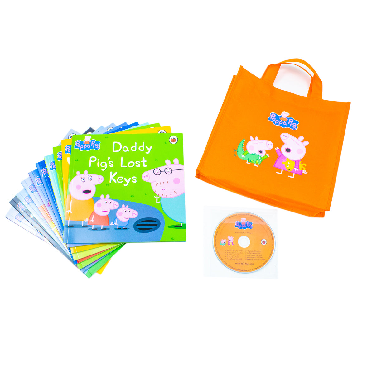The Peppa Pig Collection 10-Book Set In A Orange Gift Bag with Audio CD Perfect for Ages 0-5 - Enjoy the Adventures of Peppa in Paperback Format