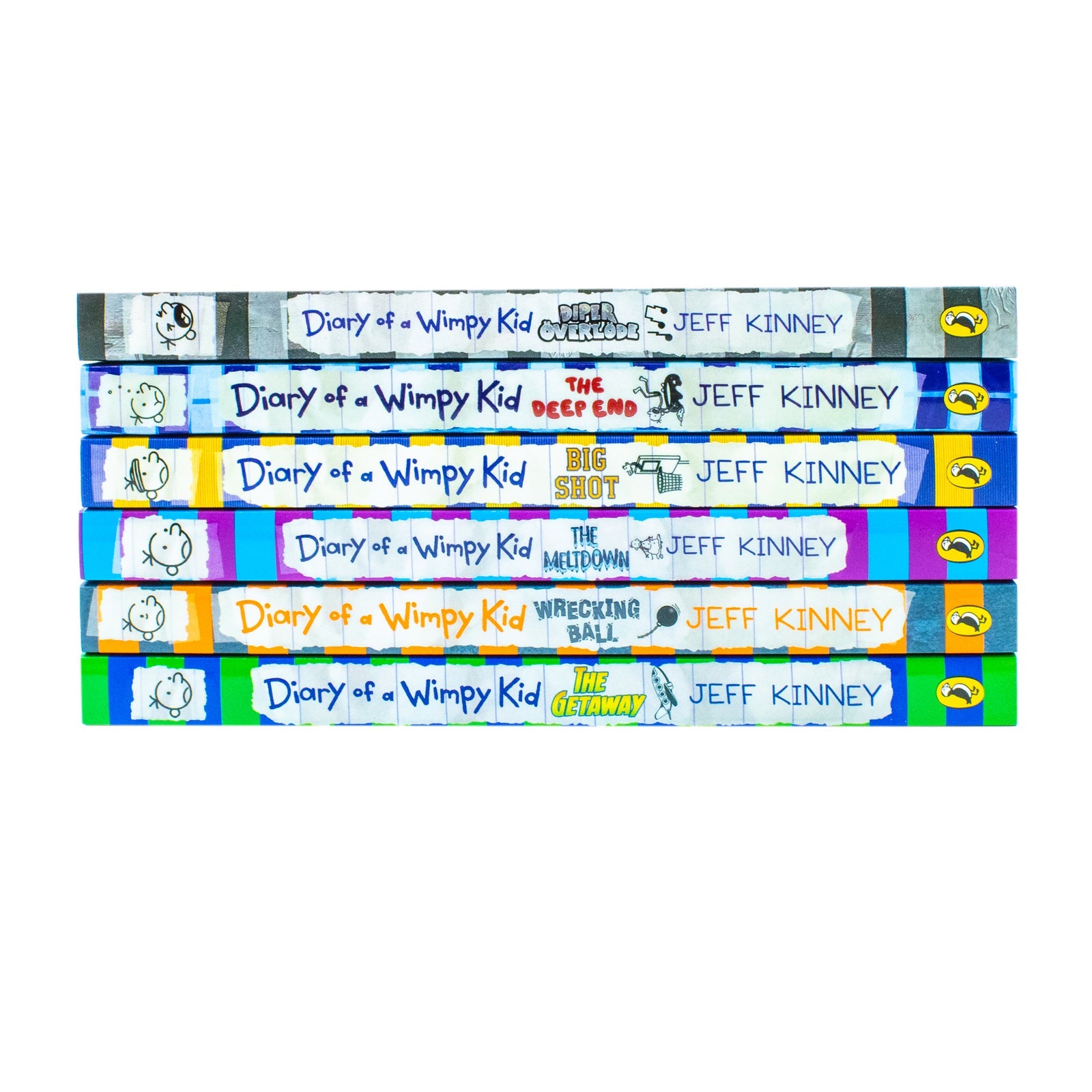 Diary of a Wimpy Kid (Book 12-17) 6 Books Collection Set (The Getaway, The Meltdown, Wrecking Ball, The Deep End, Big Shot & Diper Överlöde