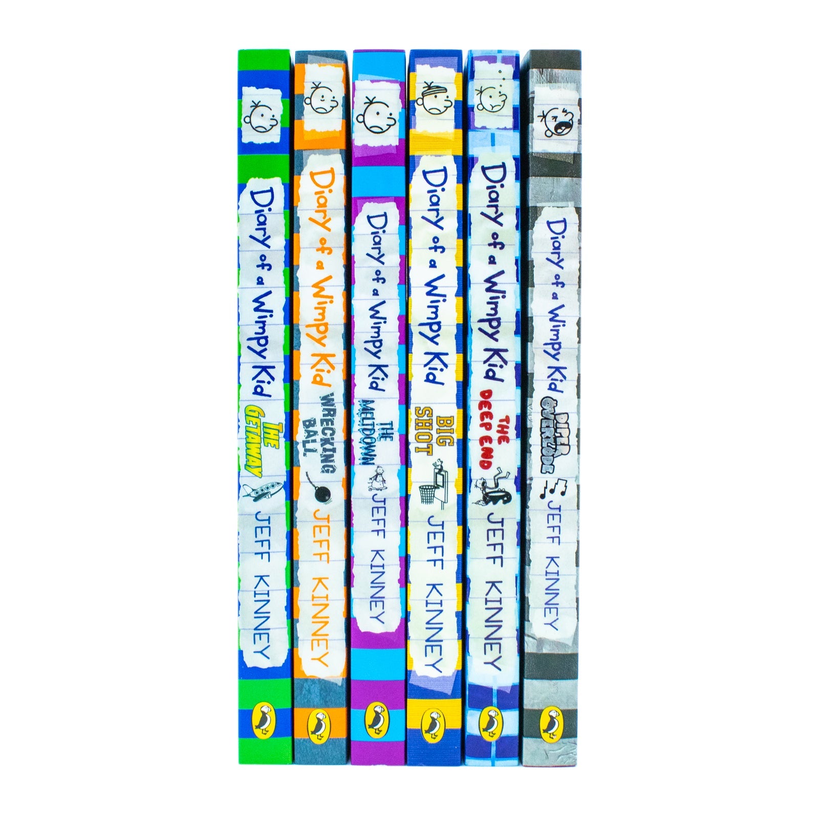 Diary of a Wimpy Kid (Book 12-17) 6 Books Collection Set (The Getaway, The Meltdown, Wrecking Ball, The Deep End, Big Shot & Diper Överlöde