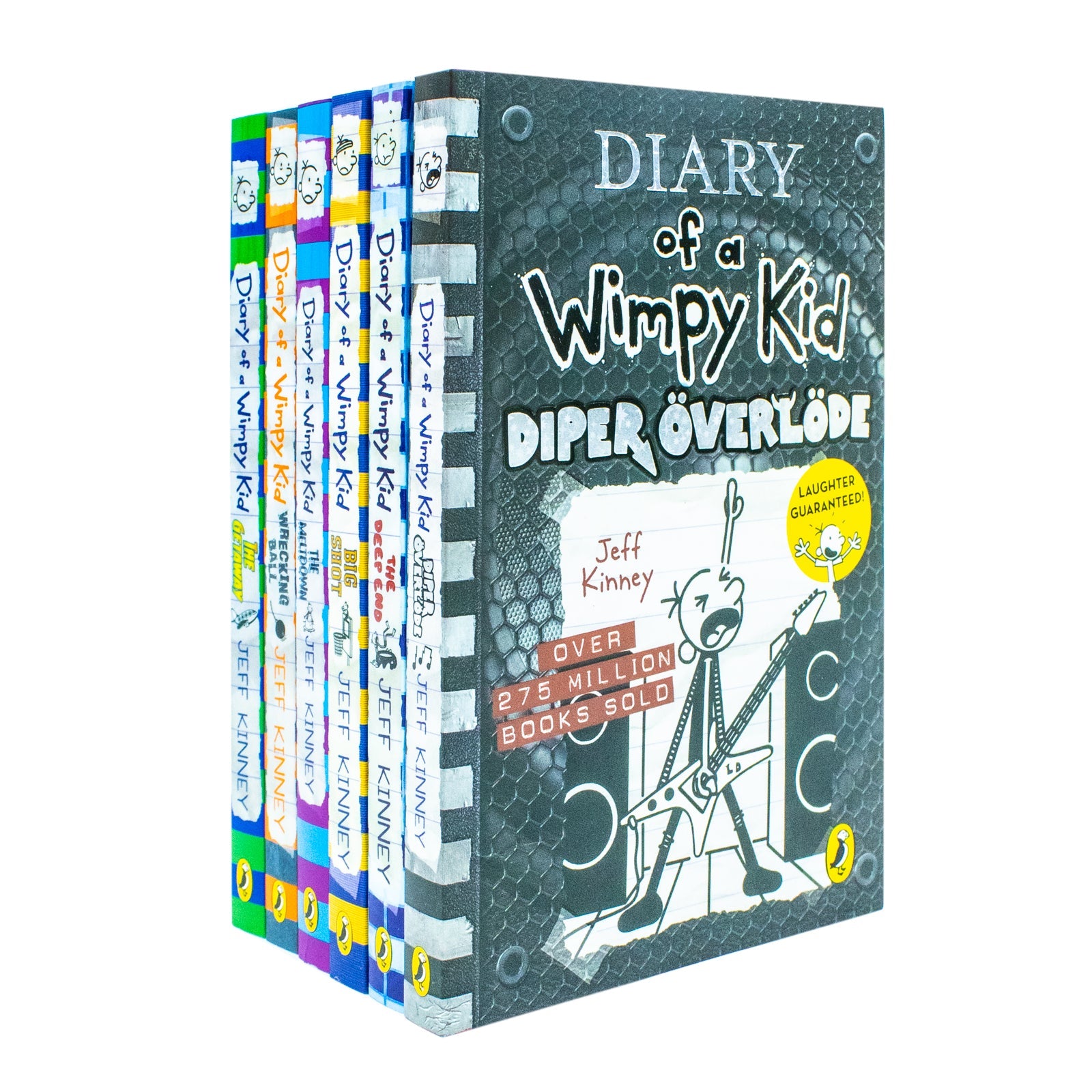 Diary of a Wimpy Kid (Book 12-17) 6 Books Collection Set (The Getaway, The Meltdown, Wrecking Ball, The Deep End, Big Shot & Diper Överlöde