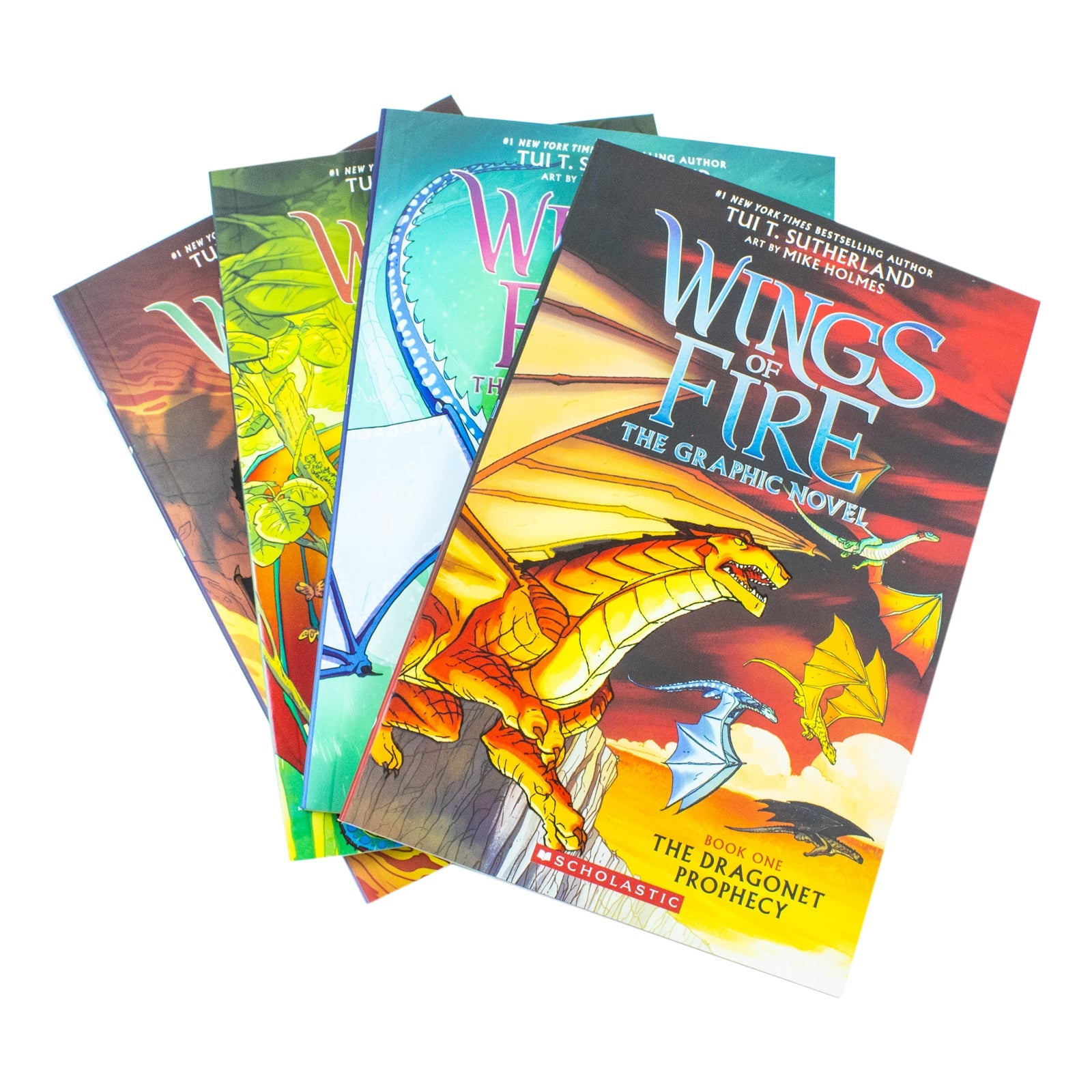 Wings of Fire Graphic Novel Box Set – 4 Fantasy Books by Tui T. Sutherland for Kids & Young Readers, Full of Dragons, Fun & Middle Grade Reading
