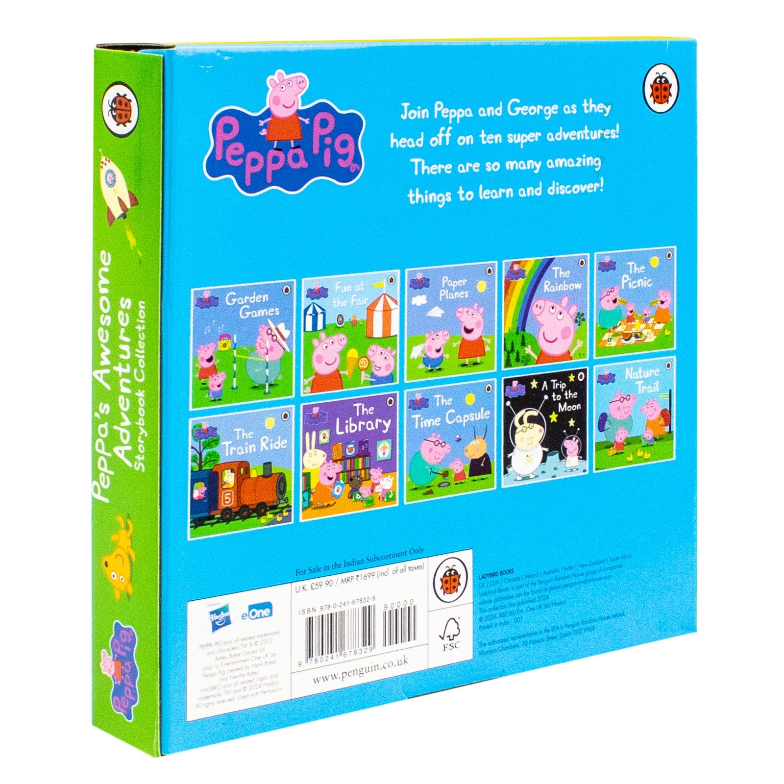 Peppa's Awesome Adventures 10 Storybook Collection Set (Garden Games, Fun At The Fair. Paper Planes, The Rainbow And More )
