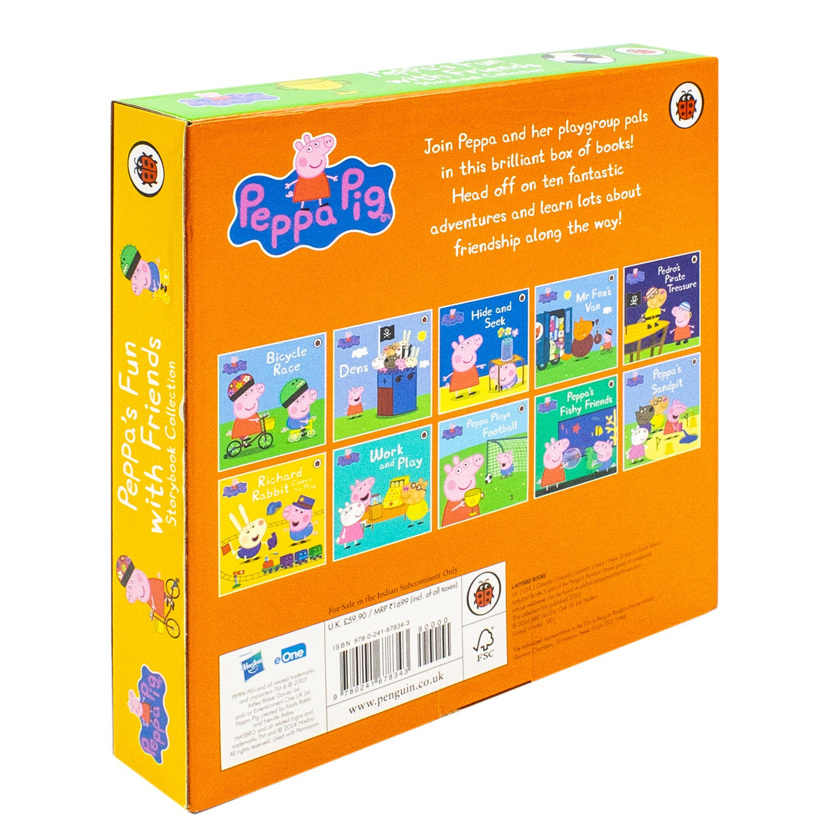 Peppa's Fun With Friends 10 Book Storybook Collection Set (Bicycle Race, Dens, Hide And Seek And More )