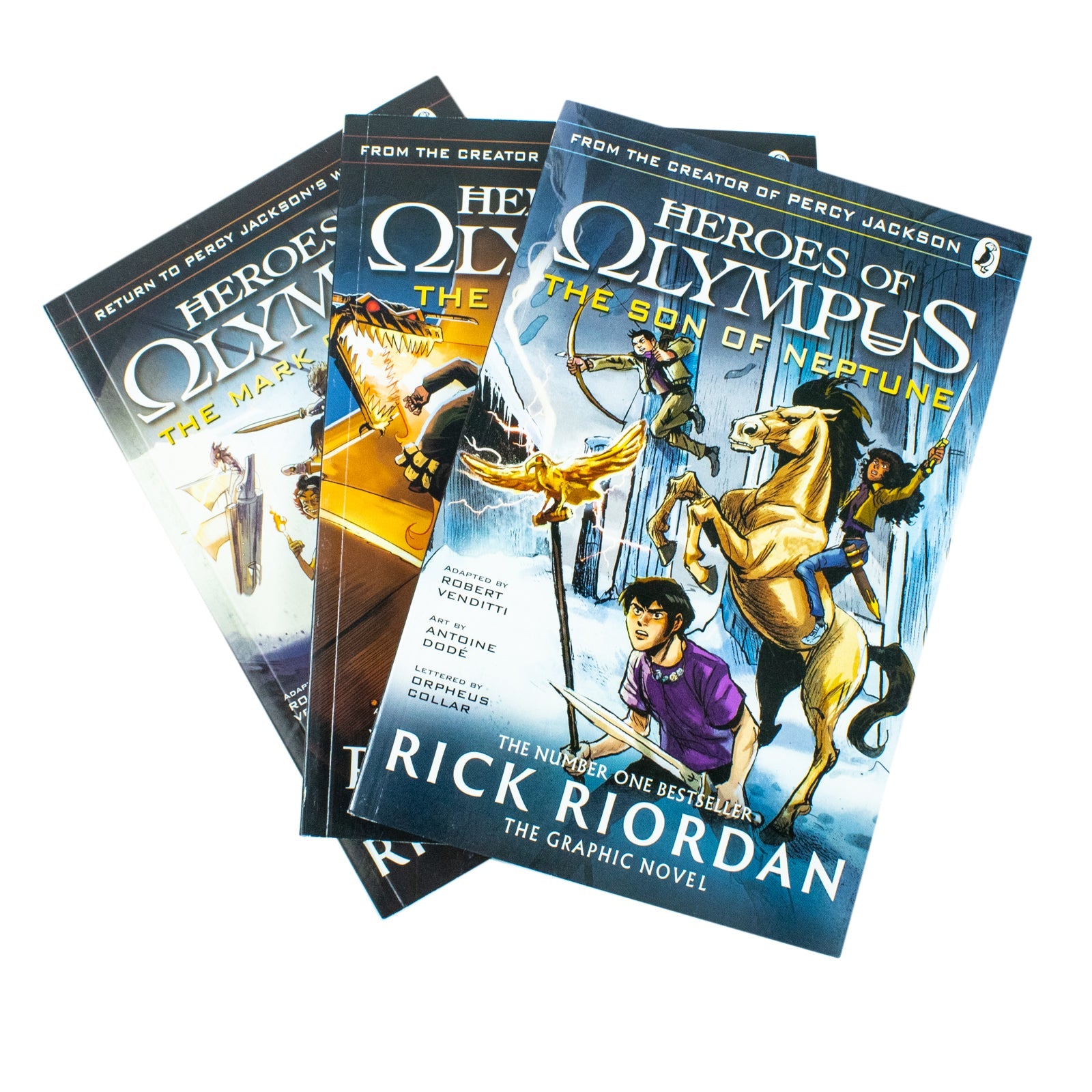 Heroes of Olympus Graphic Novels– 3-Book Collection by Rick Riordan| Greek Mythology,& Fantasy (The Lost Hero, The Son of Neptune, The Mark of Athena)