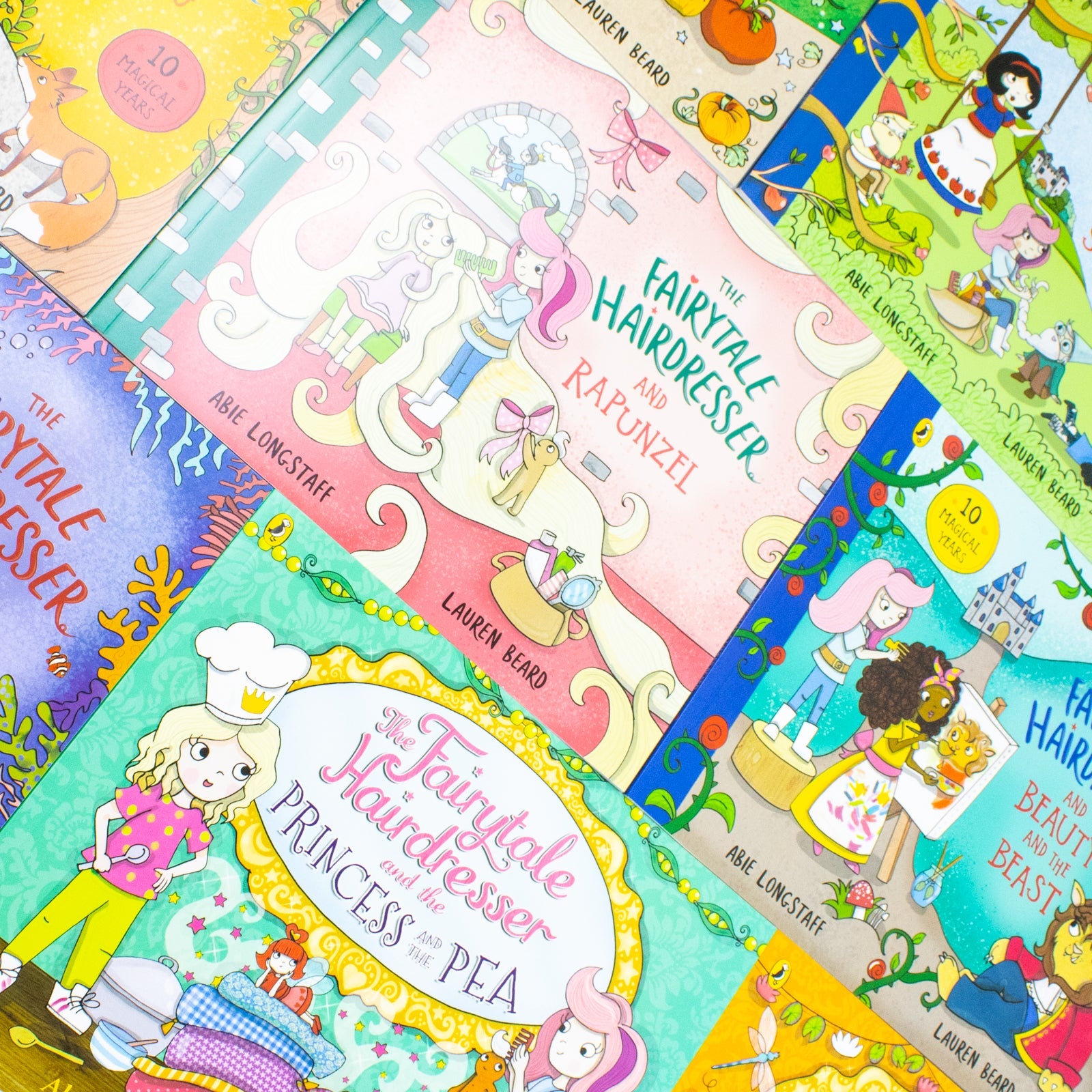 The Fairytale Hairdresser Collection 10 Books Set – Rapunzel, Cinderella, Snow White, Beauty & the Beast, Aladdin, Princess and the Pea & More | Children's Picture Books
