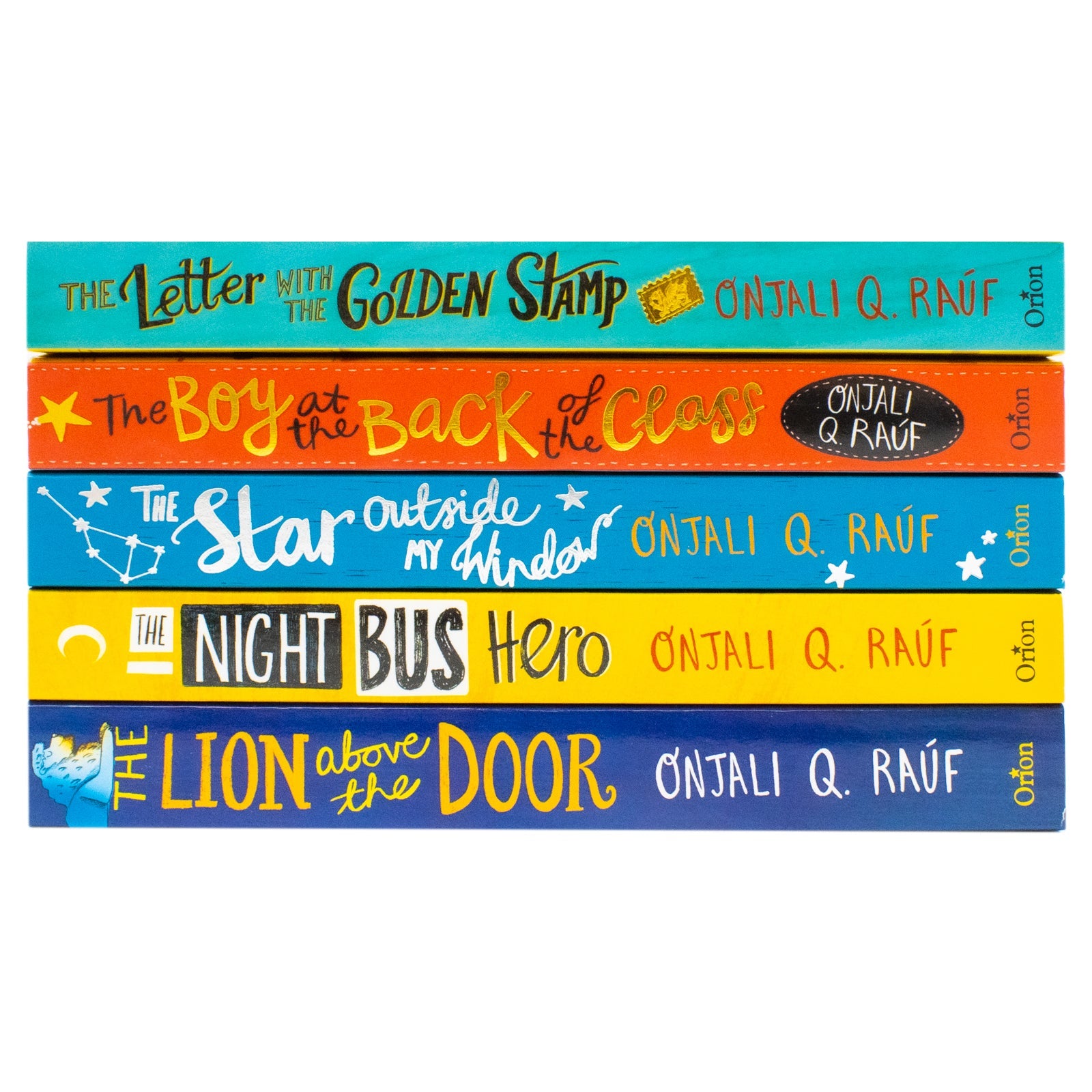 Onjali Q. Rauf Collection 5 Books Set (The Star Outside my Window, The Boy At the Back of the Class, The Night Bus Hero, The Lion Above the Door and The Letter with the Golden Stamp)