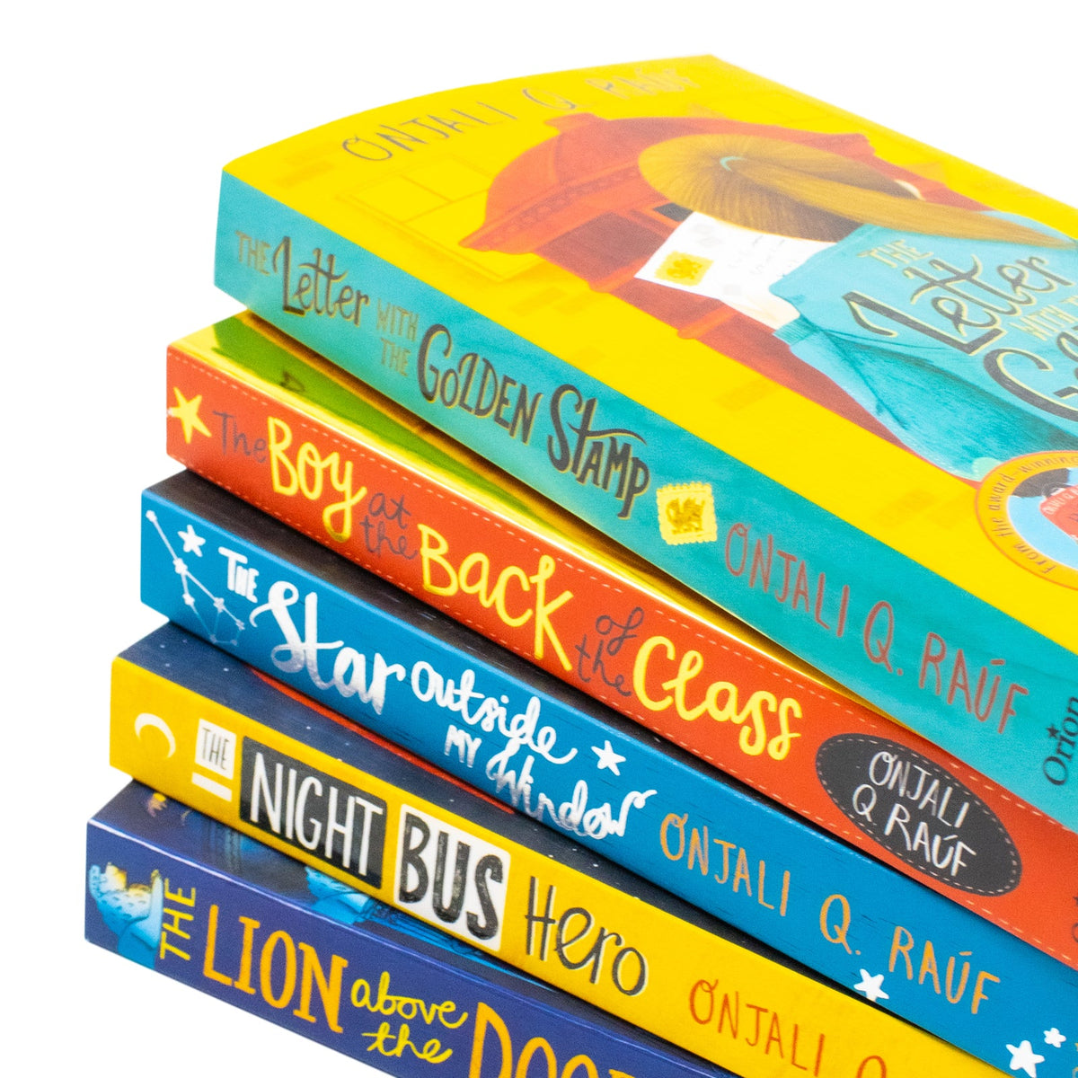 Onjali Q. Rauf Collection 5 Books Set (The Star Outside my Window, The Boy At the Back of the Class, The Night Bus Hero, The Lion Above the Door and The Letter with the Golden Stamp)