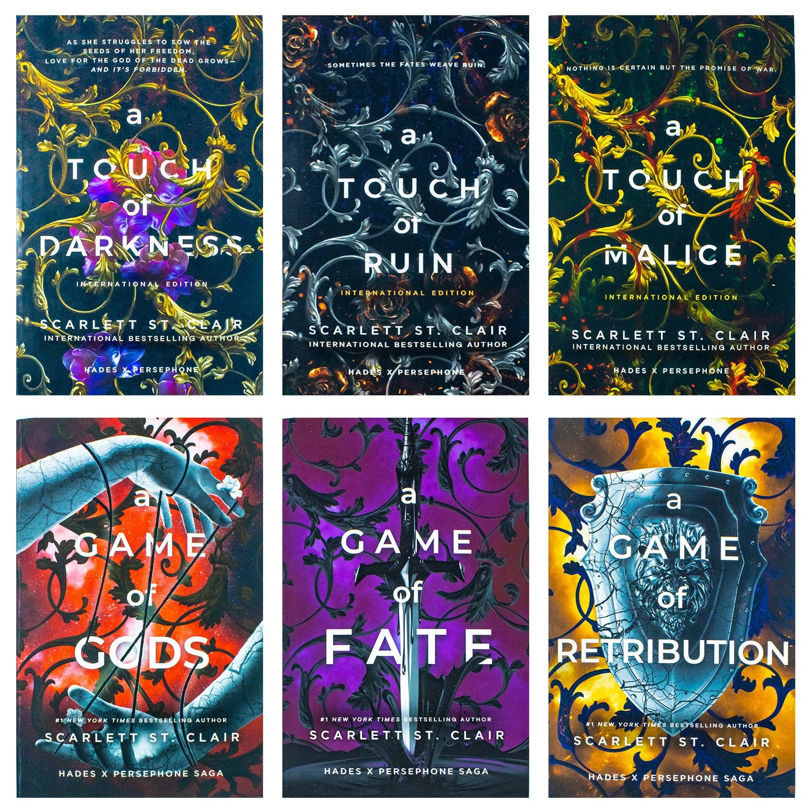 Hades x Persephone Saga by Scarlett St. Clair – 6 Book Collection Set | Fantasy Romance, Mythology, Darkness, Fate, Ruin, Retribution & Gods