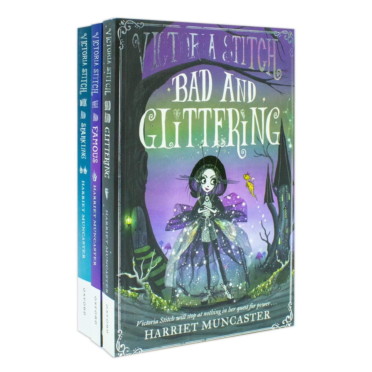 Victoria Stitch Series 3 Book Set by Harriet Muncaster – Bad and Glittering, Free and Famous, Dark and Sparkling – Fantasy Fiction for Kids & Readers