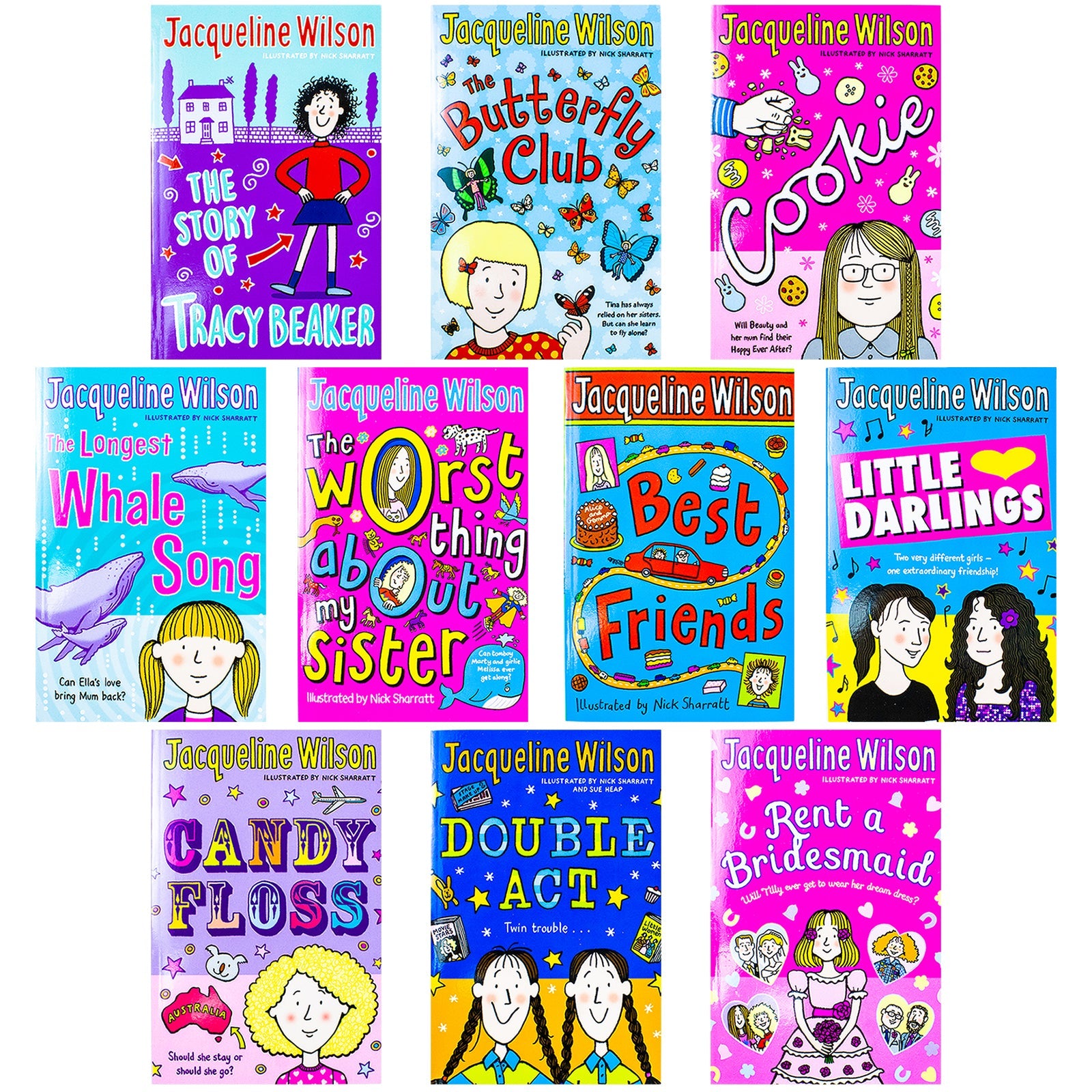 Jacqueline Wilson 10 Books Box Collection Set Pack Illustrated By Nick Sharratt