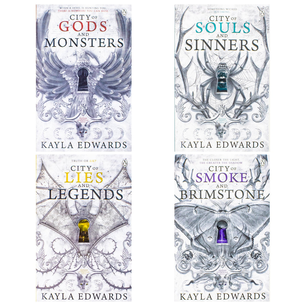 House of Devils Series by Kayla Edwards 4 Books Collection Set (City of Gods and Monsters, City of Souls and Sinners, City of Lies and Legends and City of Smoke and Brimstone)