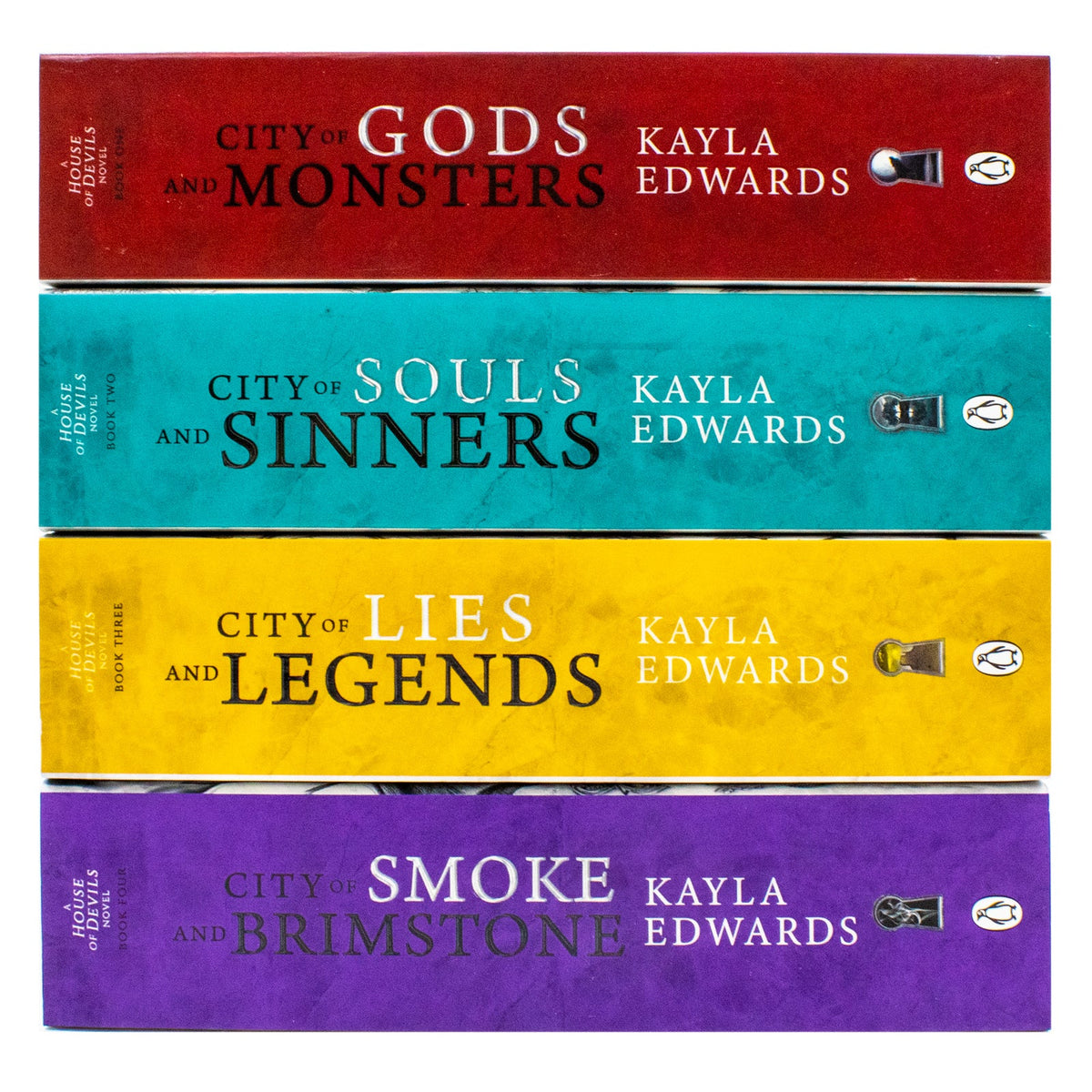 House of Devils Series by Kayla Edwards 4 Books Collection Set (City of Gods and Monsters, City of Souls and Sinners, City of Lies and Legends and City of Smoke and Brimstone)
