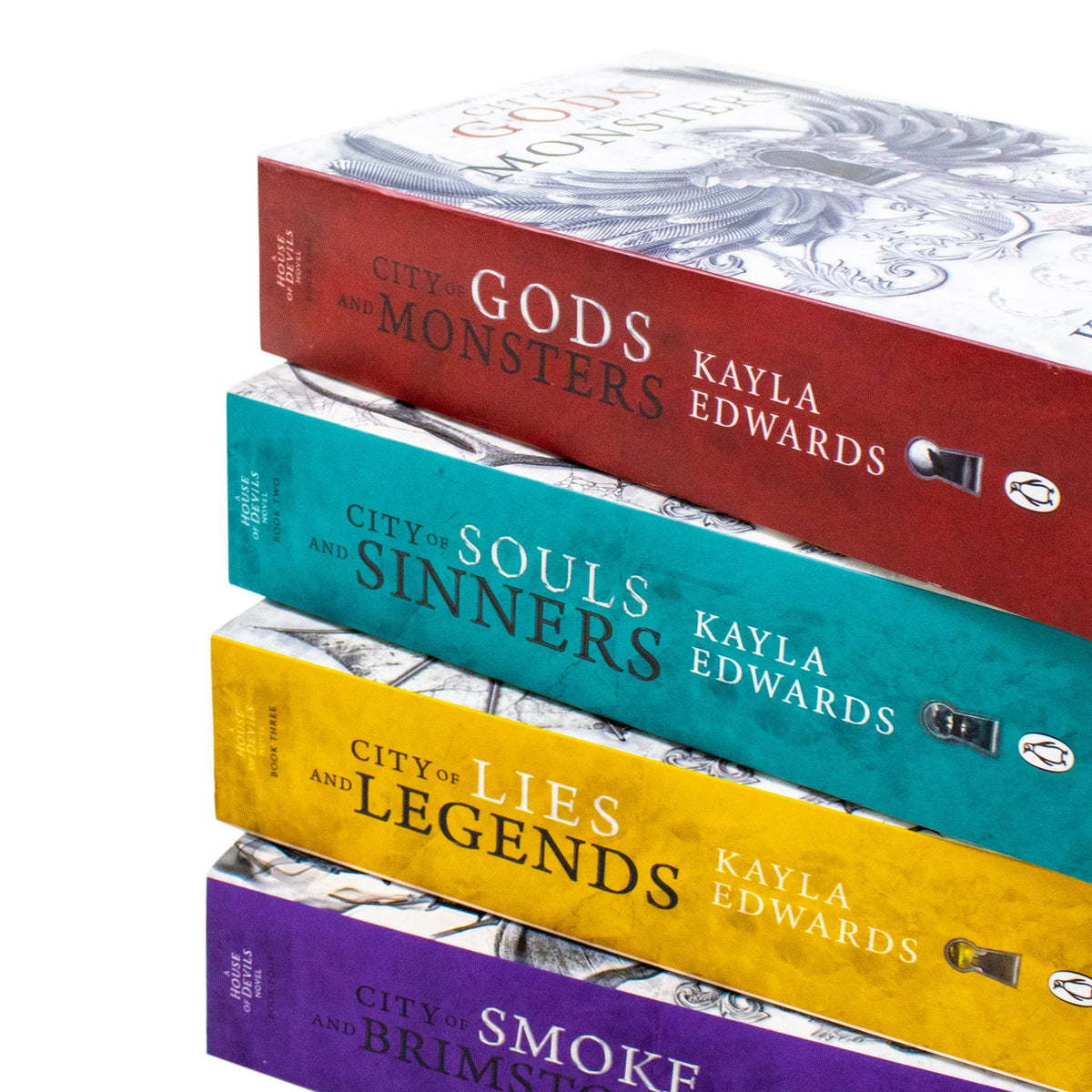 House of Devils Series by Kayla Edwards 4 Books Collection Set (City of Gods and Monsters, City of Souls and Sinners, City of Lies and Legends and City of Smoke and Brimstone)